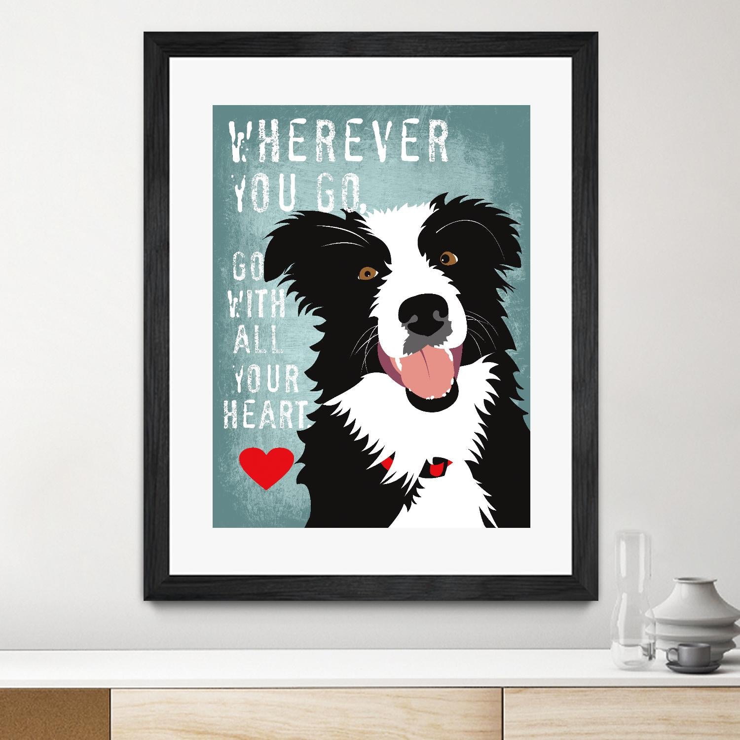 Go with All Your Heart by Ginger Oliphant on GIANT ART - multicolor animals; inspirational