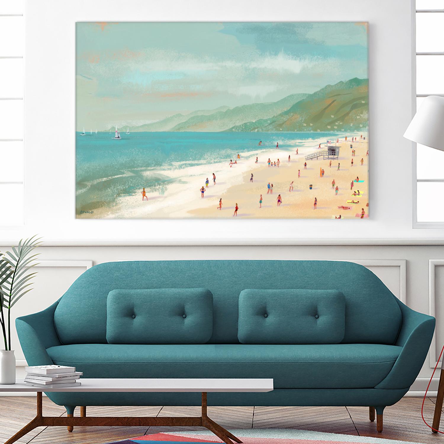 Santa Monica Beach by Pete Oswald on GIANT ART - multicolor coastal; landscapes
