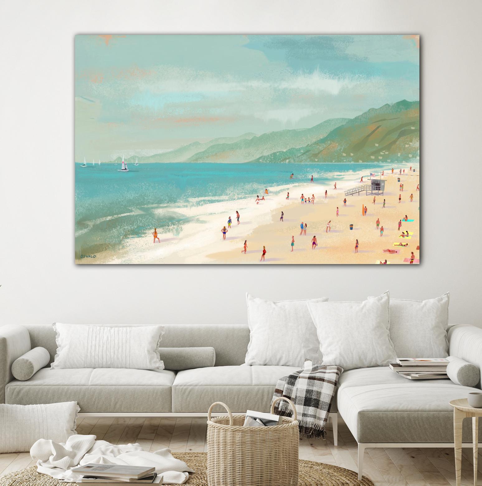 Santa Monica Beach by Pete Oswald on GIANT ART - multicolor coastal; landscapes