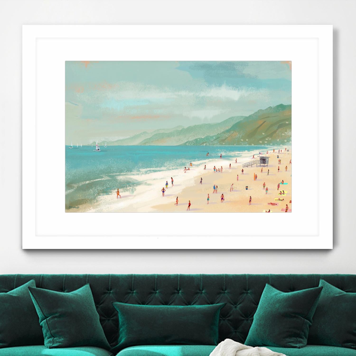 Santa Monica Beach by Pete Oswald on GIANT ART - multicolor coastal; landscapes