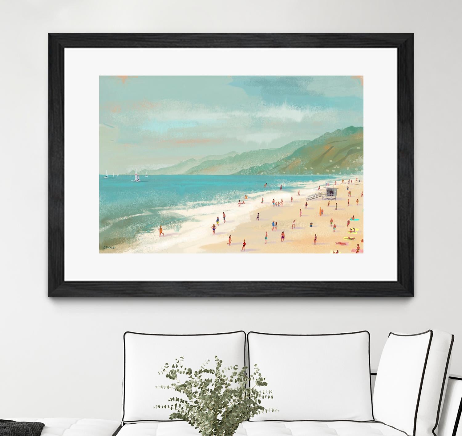 Santa Monica Beach by Pete Oswald on GIANT ART - multicolor coastal; landscapes