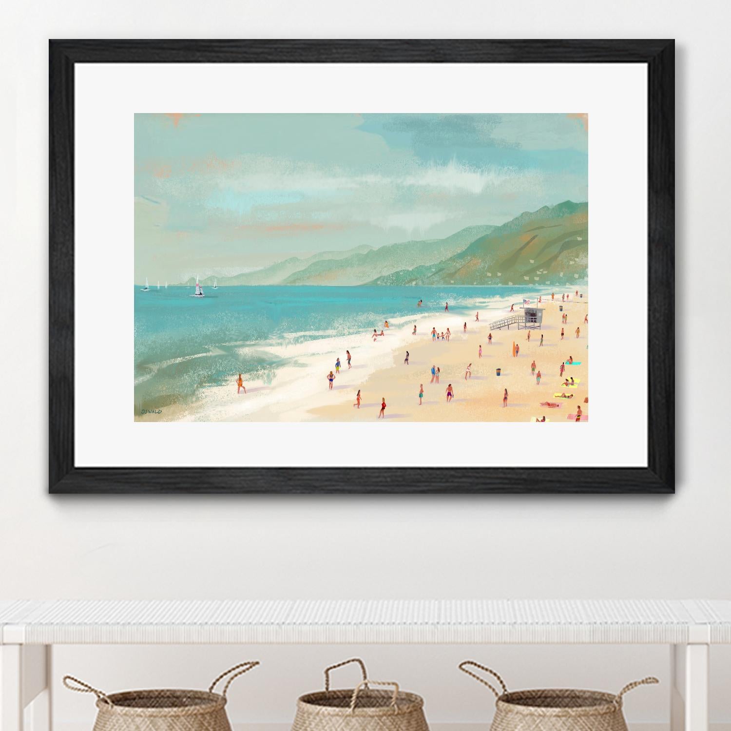 Santa Monica Beach by Pete Oswald on GIANT ART - multicolor coastal; landscapes
