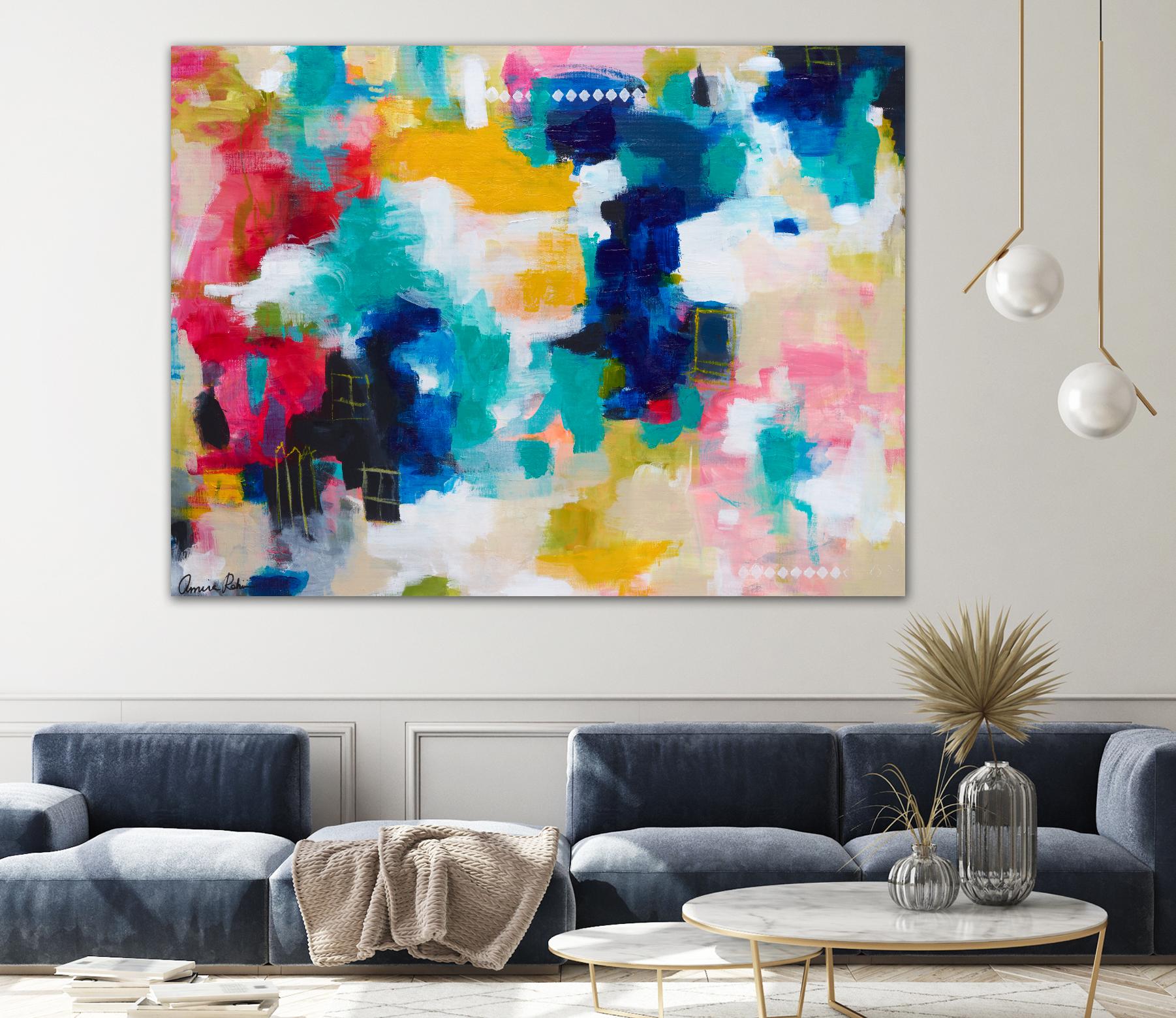 House with a Picket Fence by Amira Rahim on GIANT ART - pink abstract