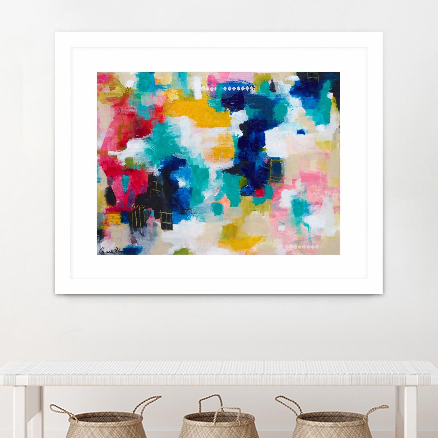 House with a Picket Fence by Amira Rahim on GIANT ART - pink abstract