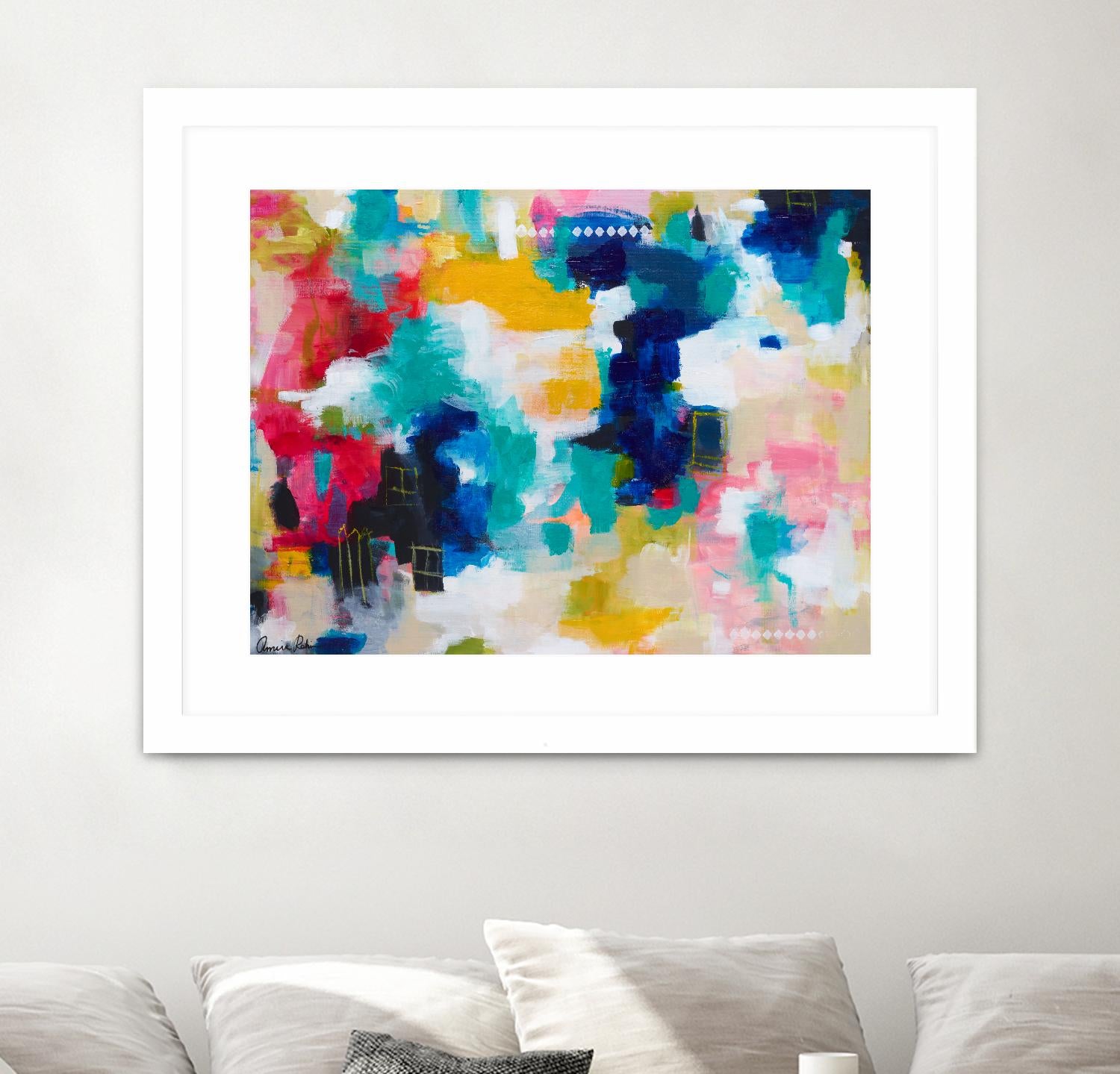 House with a Picket Fence by Amira Rahim on GIANT ART - pink abstract