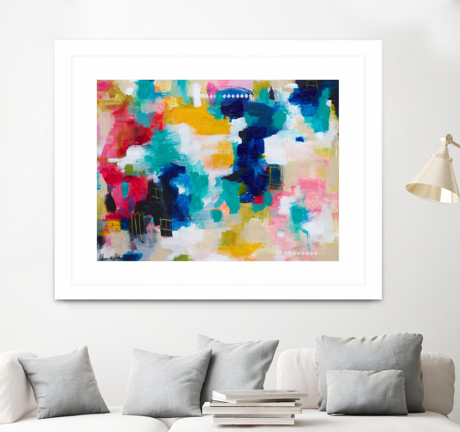 House with a Picket Fence by Amira Rahim on GIANT ART - pink abstract