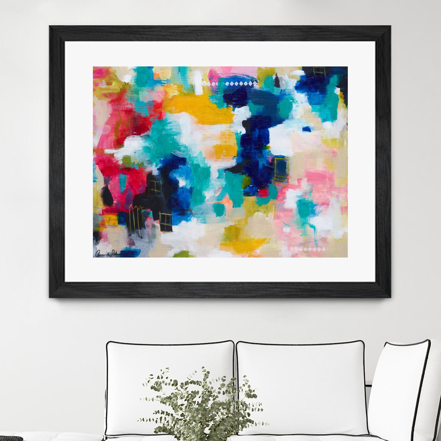 House with a Picket Fence by Amira Rahim on GIANT ART - pink abstract