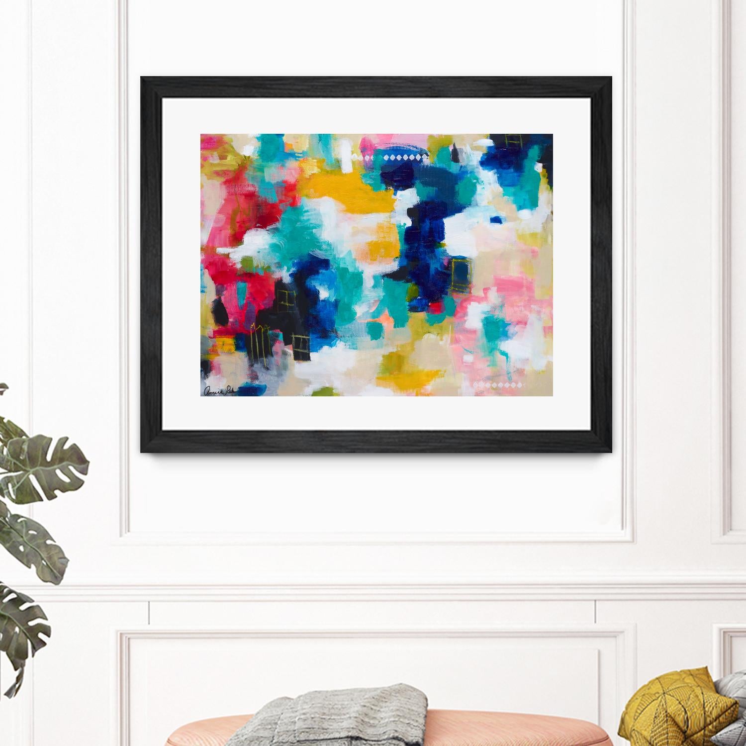 House with a Picket Fence by Amira Rahim on GIANT ART - pink abstract