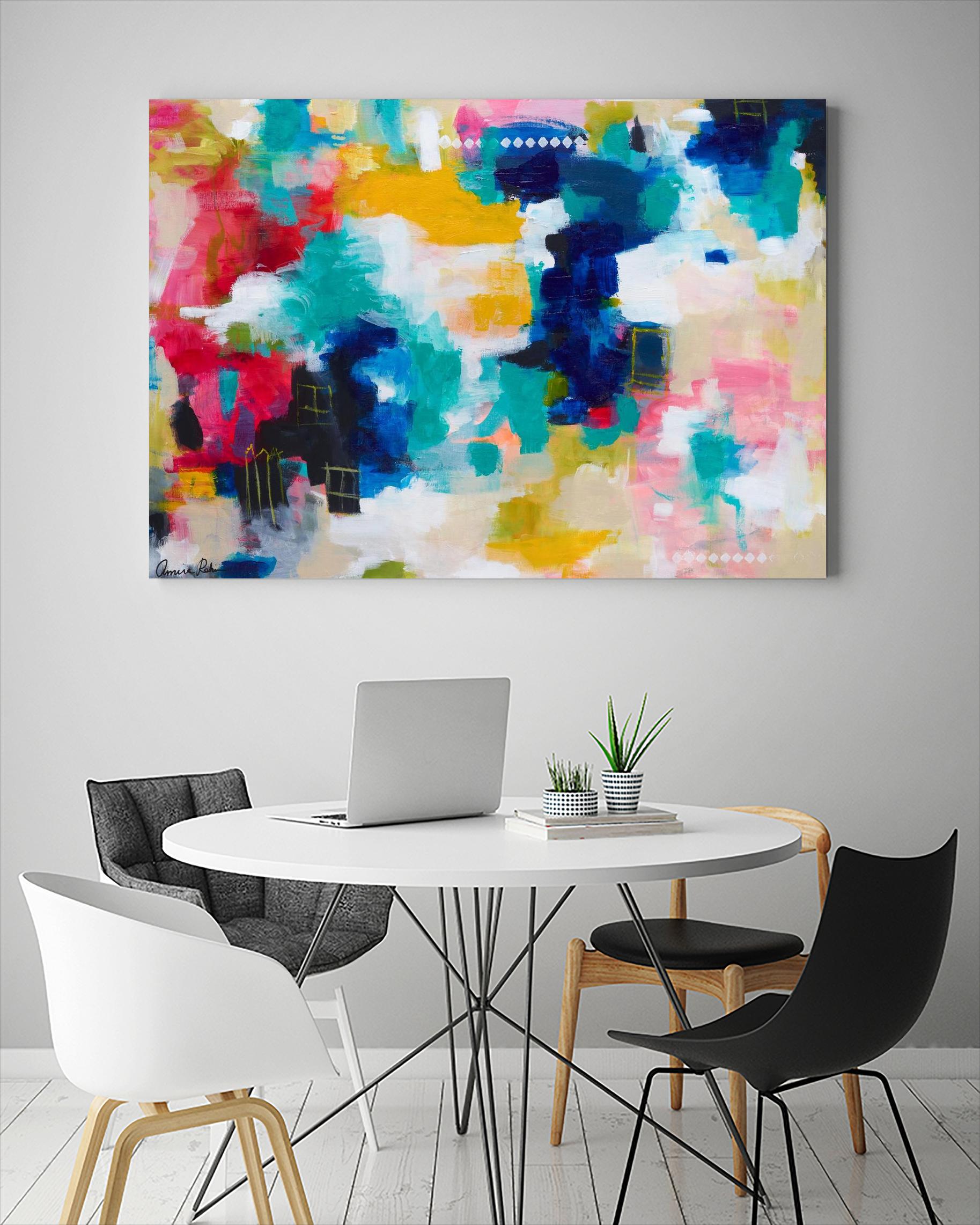 House with a Picket Fence by Amira Rahim on GIANT ART - pink abstract