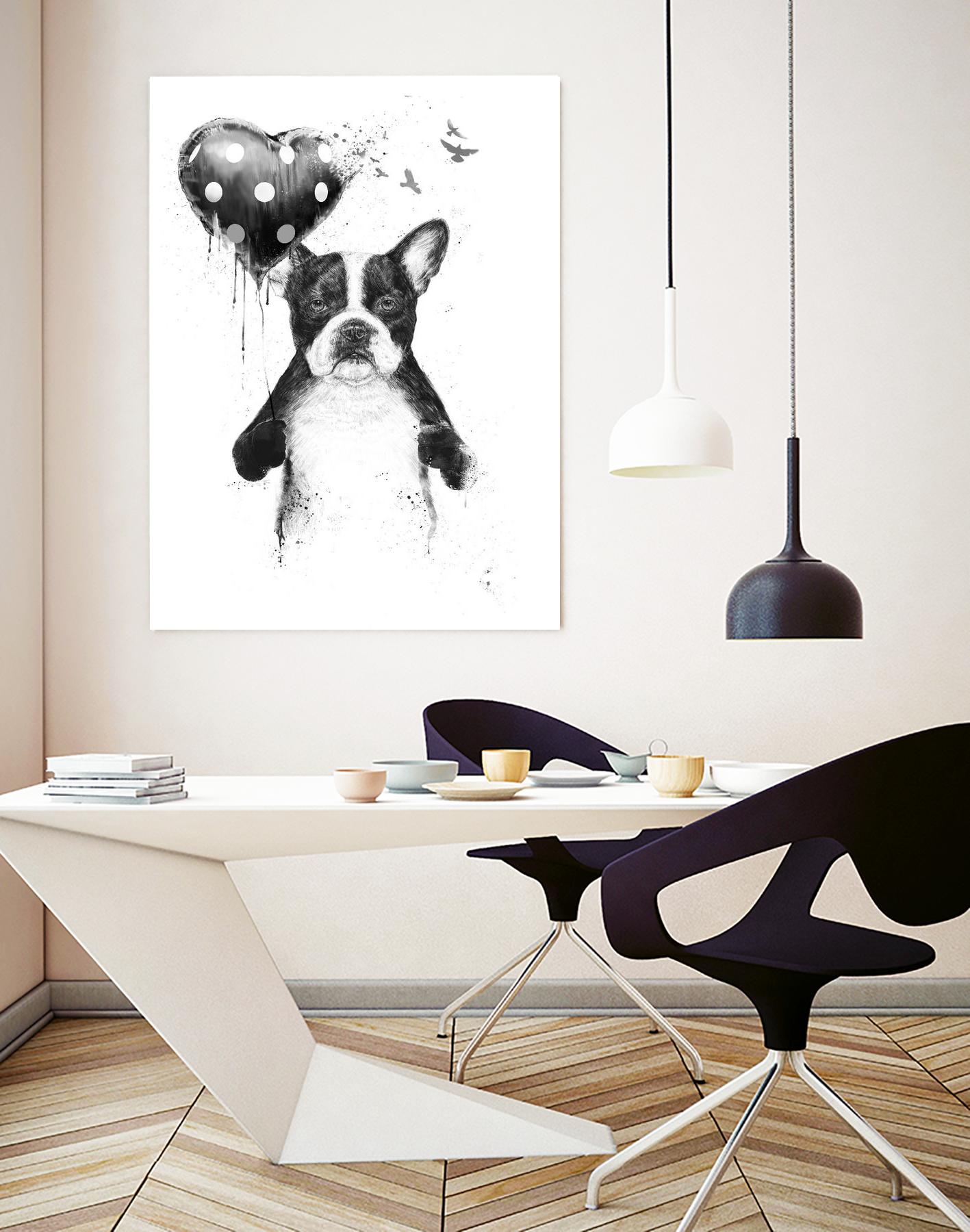 My Heart Goes Boom by Balazs Solti on GIANT ART - white animals