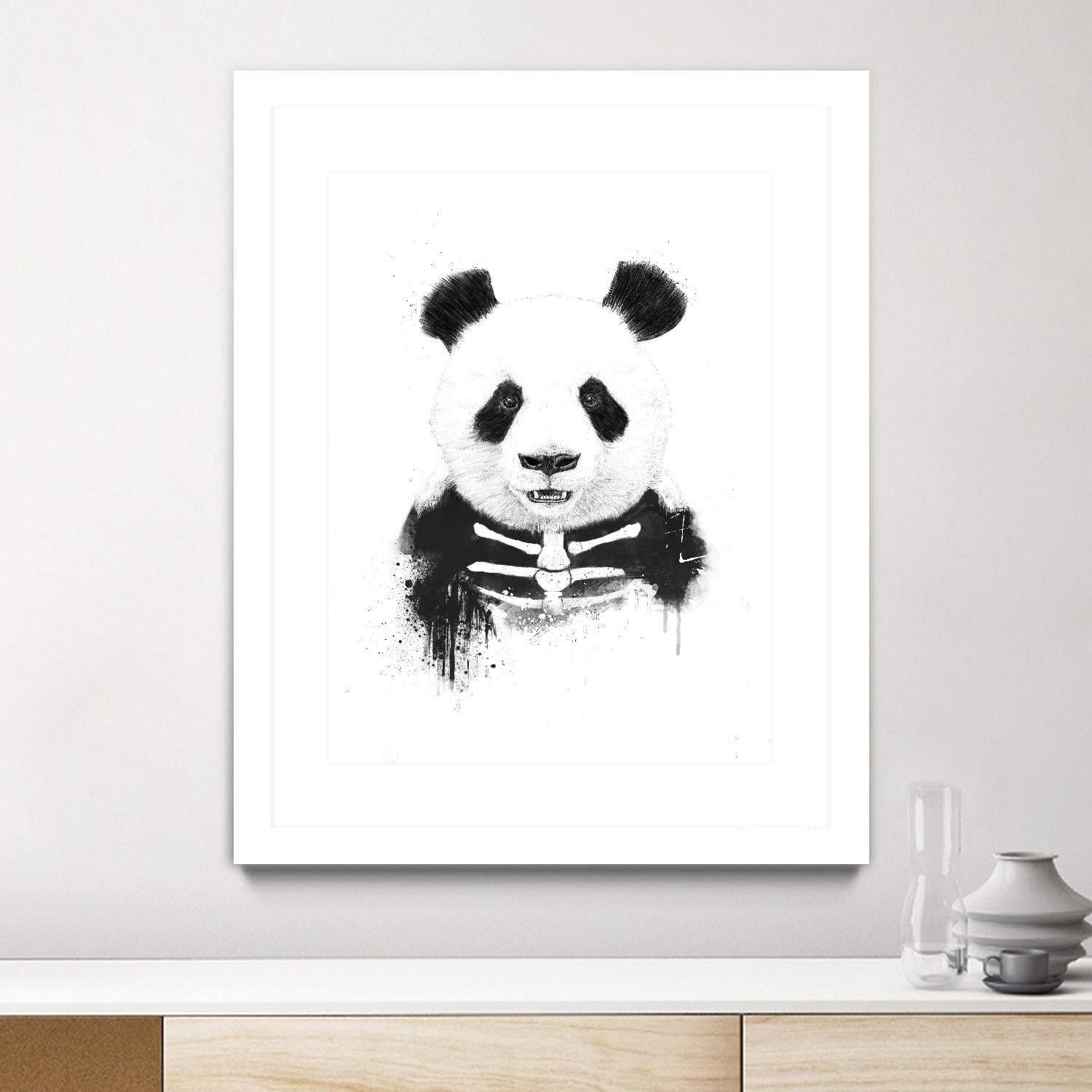 Zombie Panda by Balazs Solti on GIANT ART - white animals