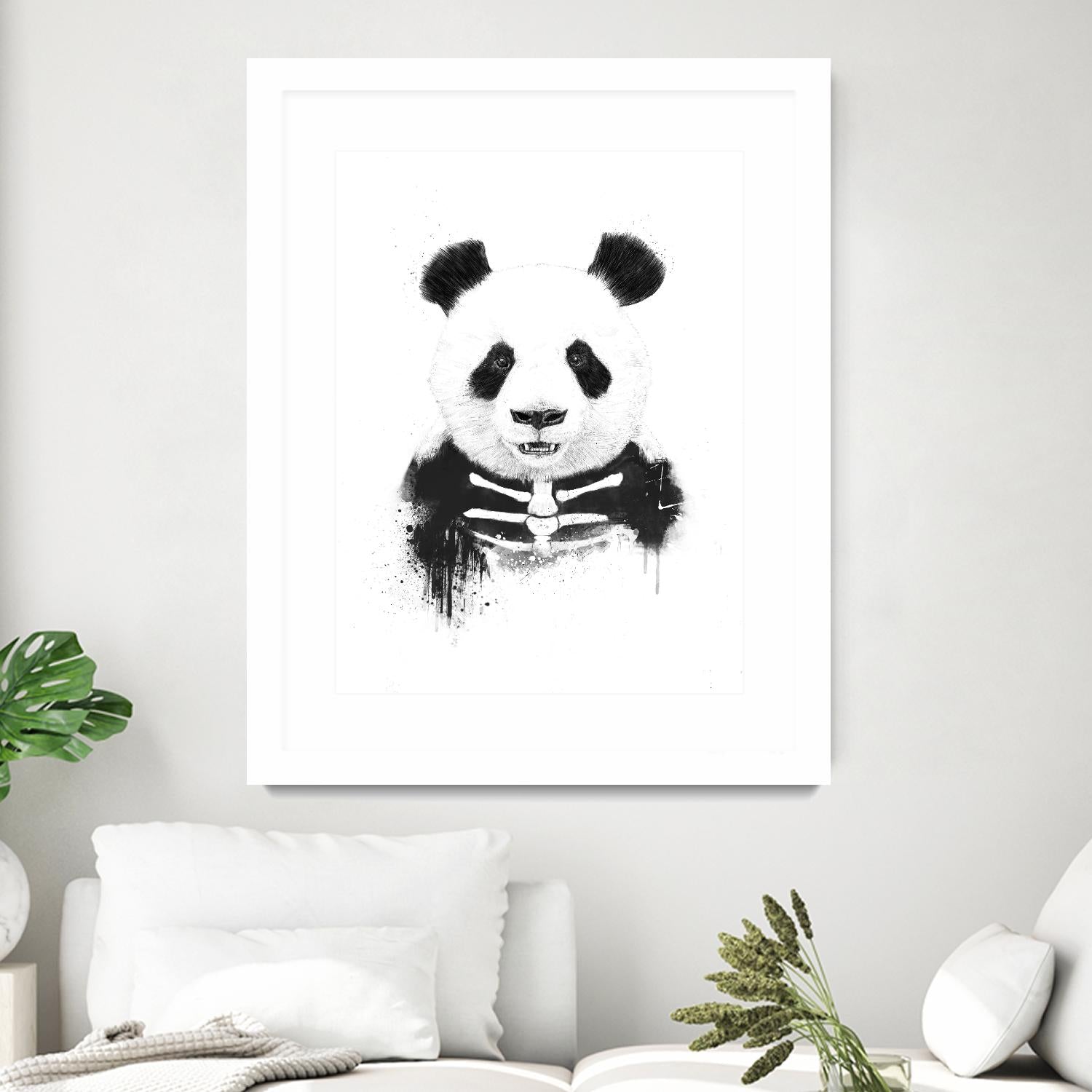 Zombie Panda by Balazs Solti on GIANT ART - white animals