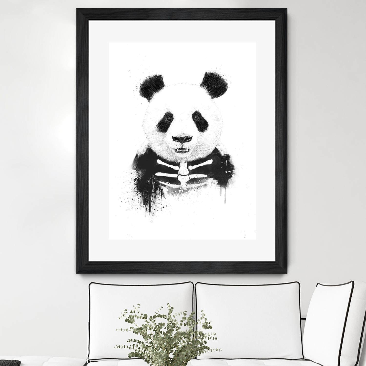 Zombie Panda by Balazs Solti on GIANT ART - white animals
