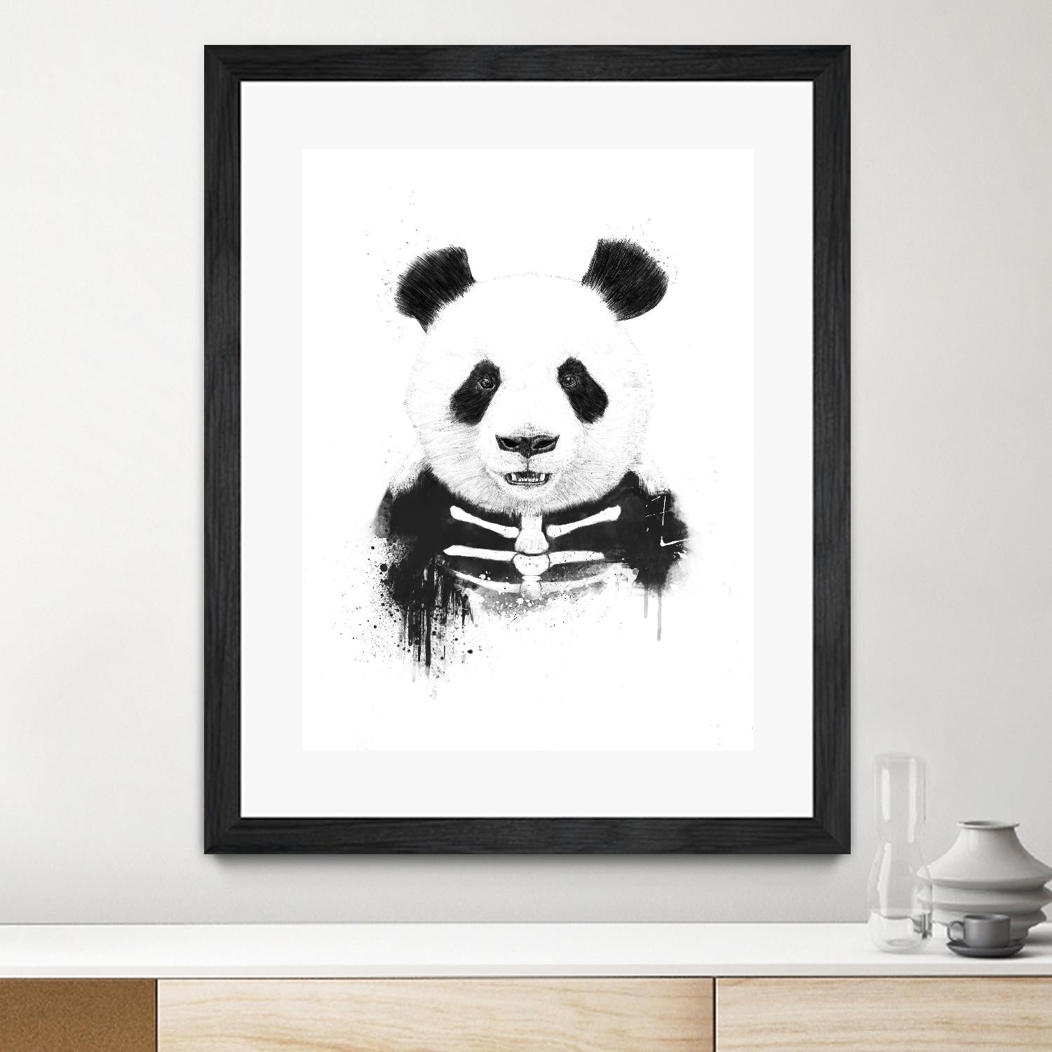 Zombie Panda by Balazs Solti on GIANT ART - white animals