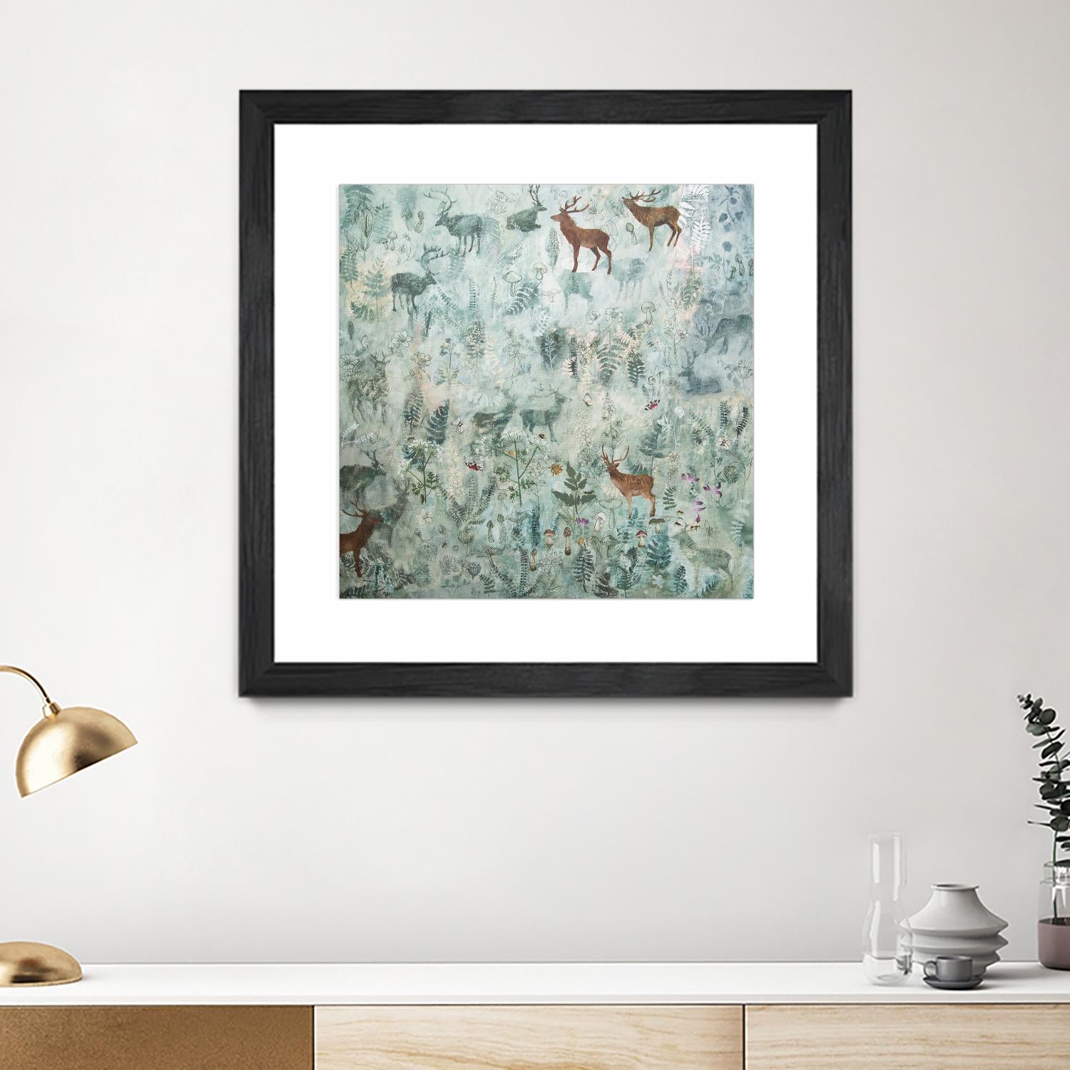Stags in Mist by Dawn Stacey on GIANT ART - multicolor contemporary; animals