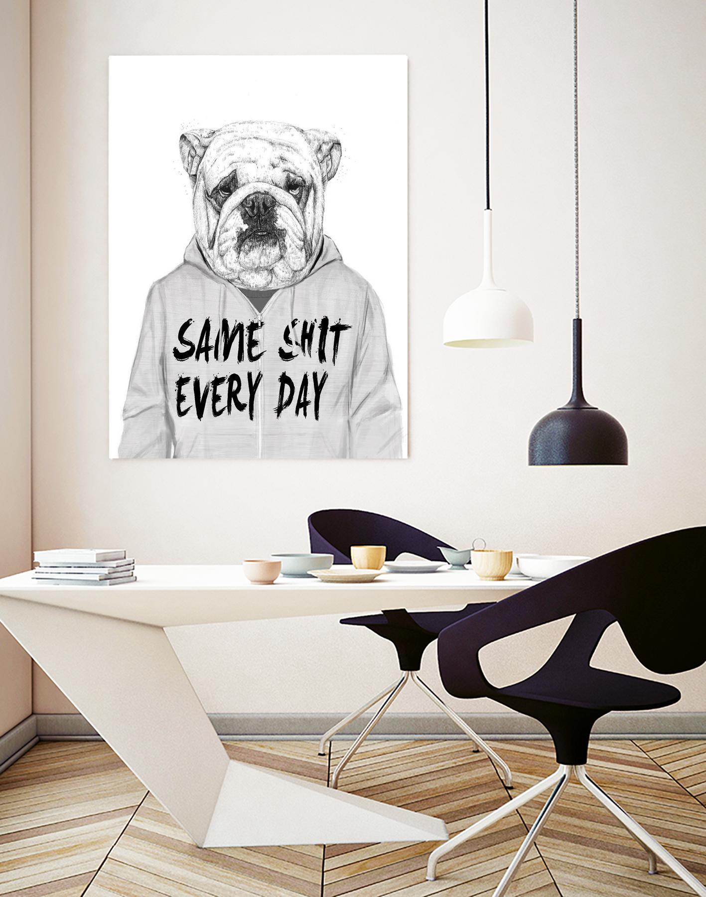 Same Shit Everyday by Balazs Solti on GIANT ART - multicolor urban/pop surrealism