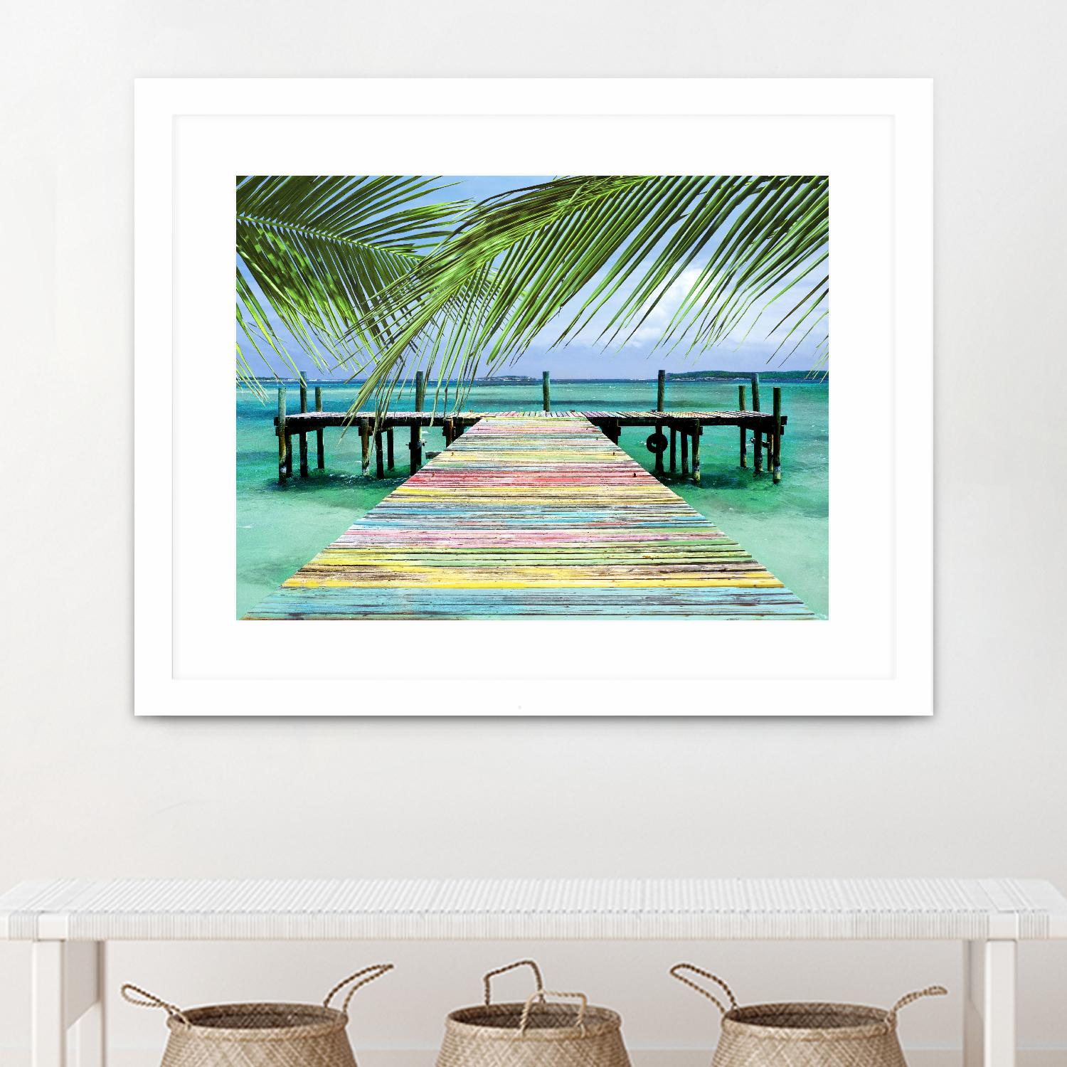 Rainbow Dock by Steve Vaughn on GIANT ART - multicolor photography; landscapes; coastal