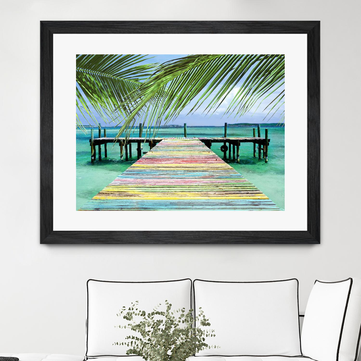 Rainbow Dock by Steve Vaughn on GIANT ART - multicolor photography; landscapes; coastal