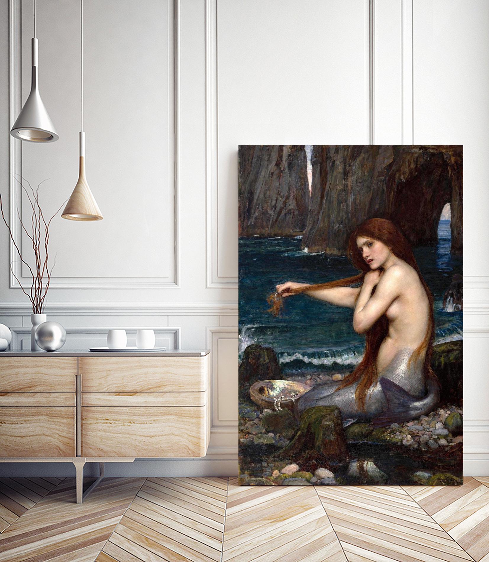 A Mermaid by John William Waterhouse on GIANT ART - multicolor museum; figurative