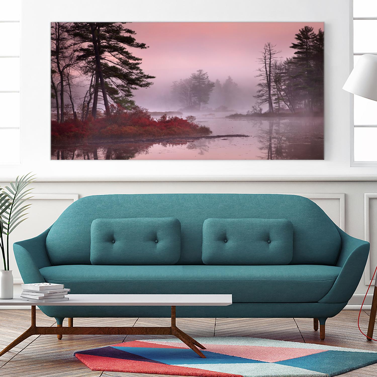 Pink Fog by Patrick Zephyr on GIANT ART - multi landscapes, photography, fog, waterways