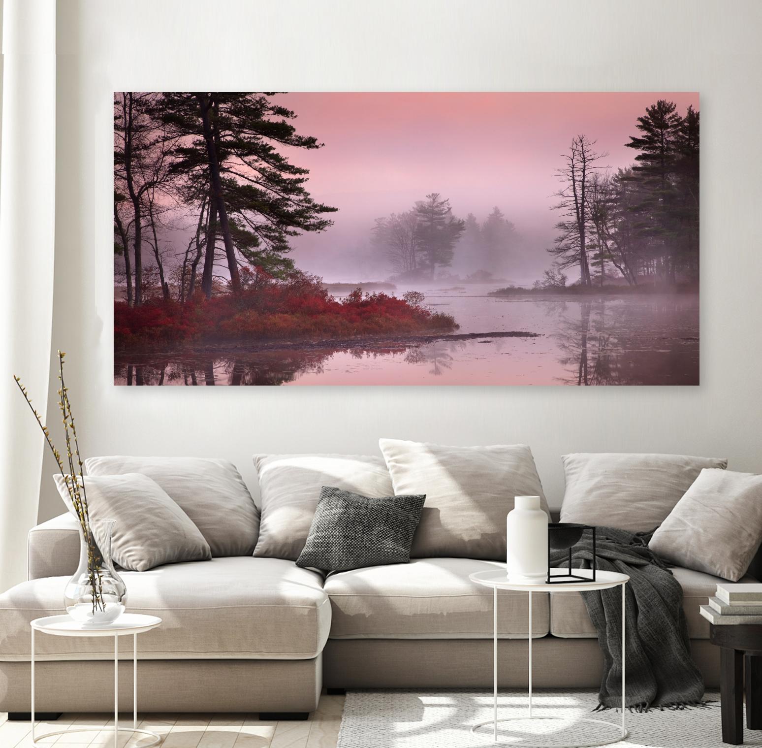 Pink Fog by Patrick Zephyr on GIANT ART - multi landscapes, photography, fog, waterways