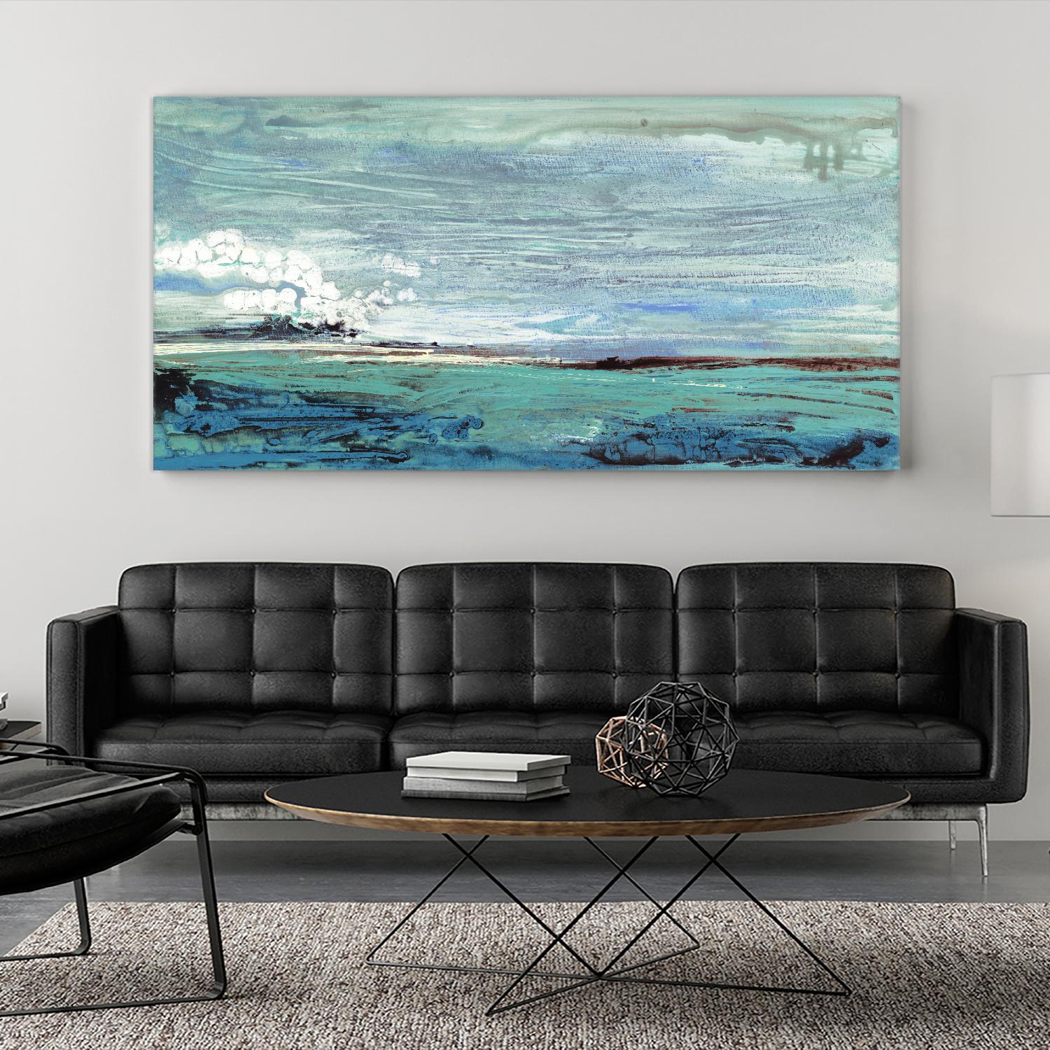 On the Horizon by Beth ten Hove on GIANT ART - turquoise abstract