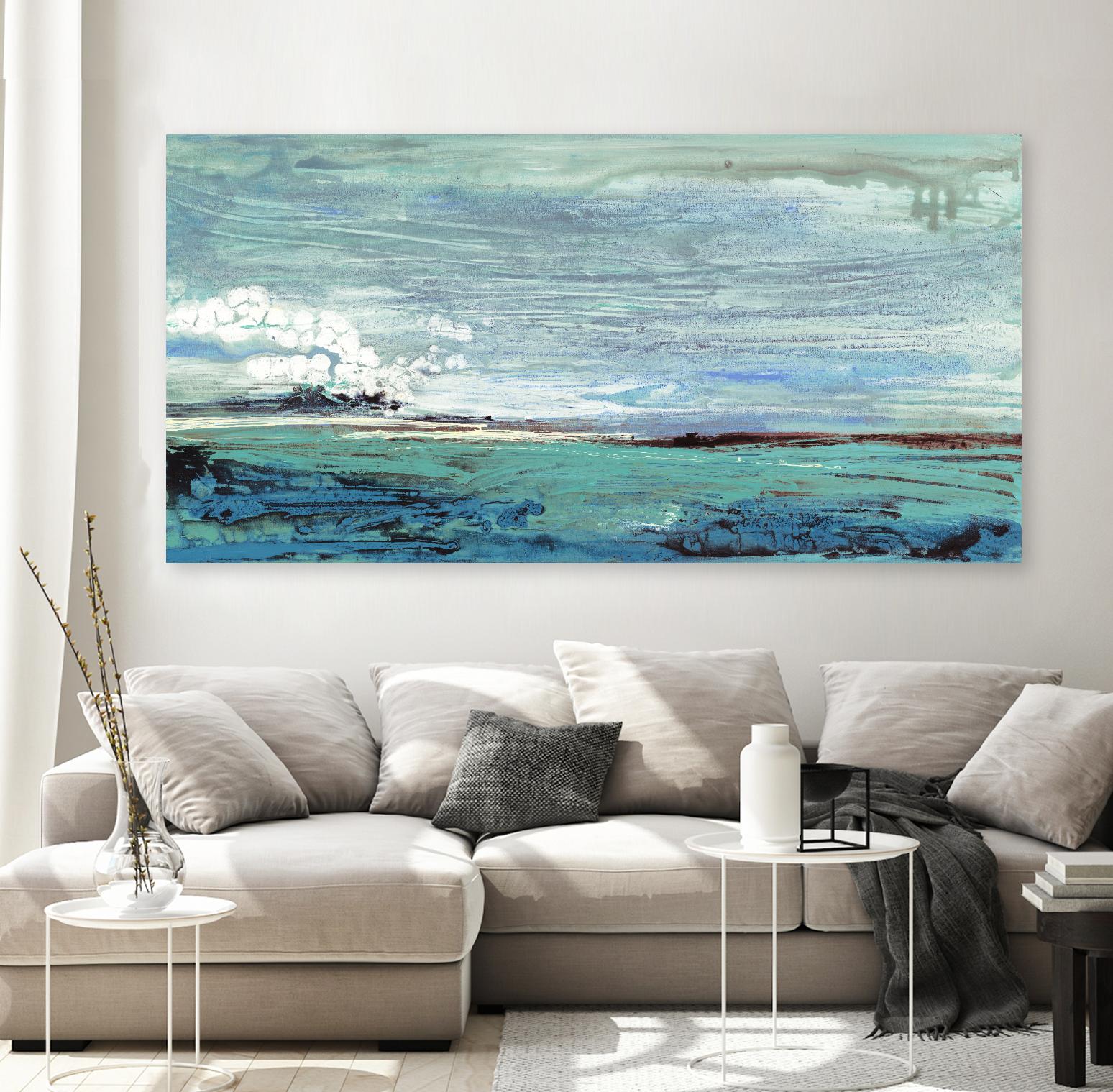 On the Horizon by Beth ten Hove on GIANT ART - turquoise abstract