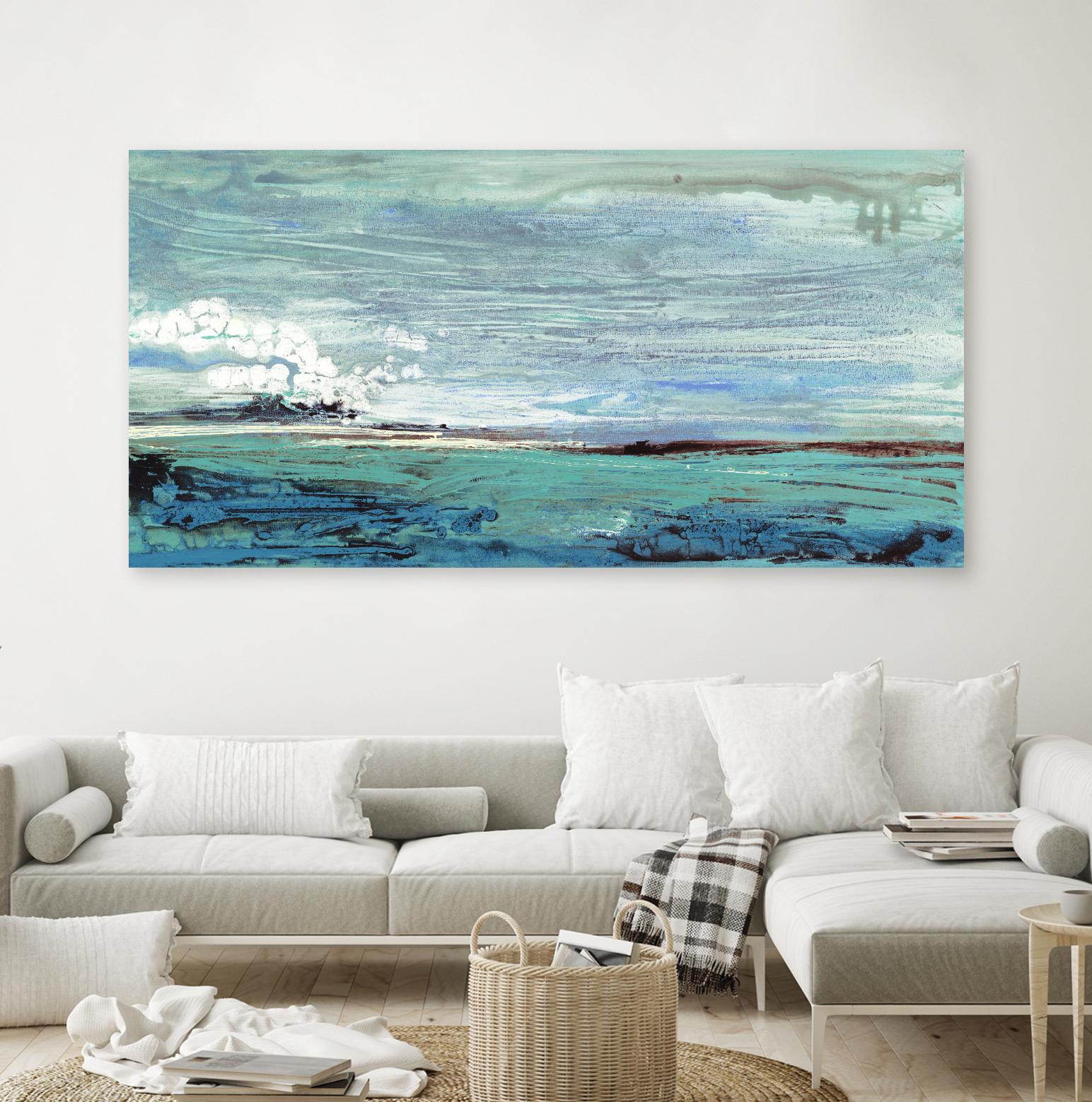 On the Horizon by Beth ten Hove on GIANT ART - turquoise abstract