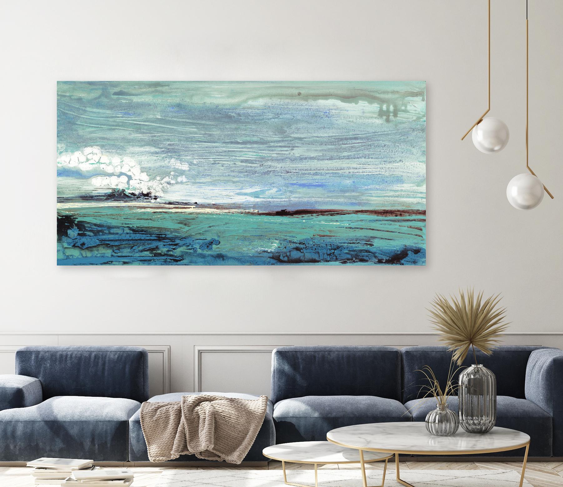 On the Horizon by Beth ten Hove on GIANT ART - turquoise abstract
