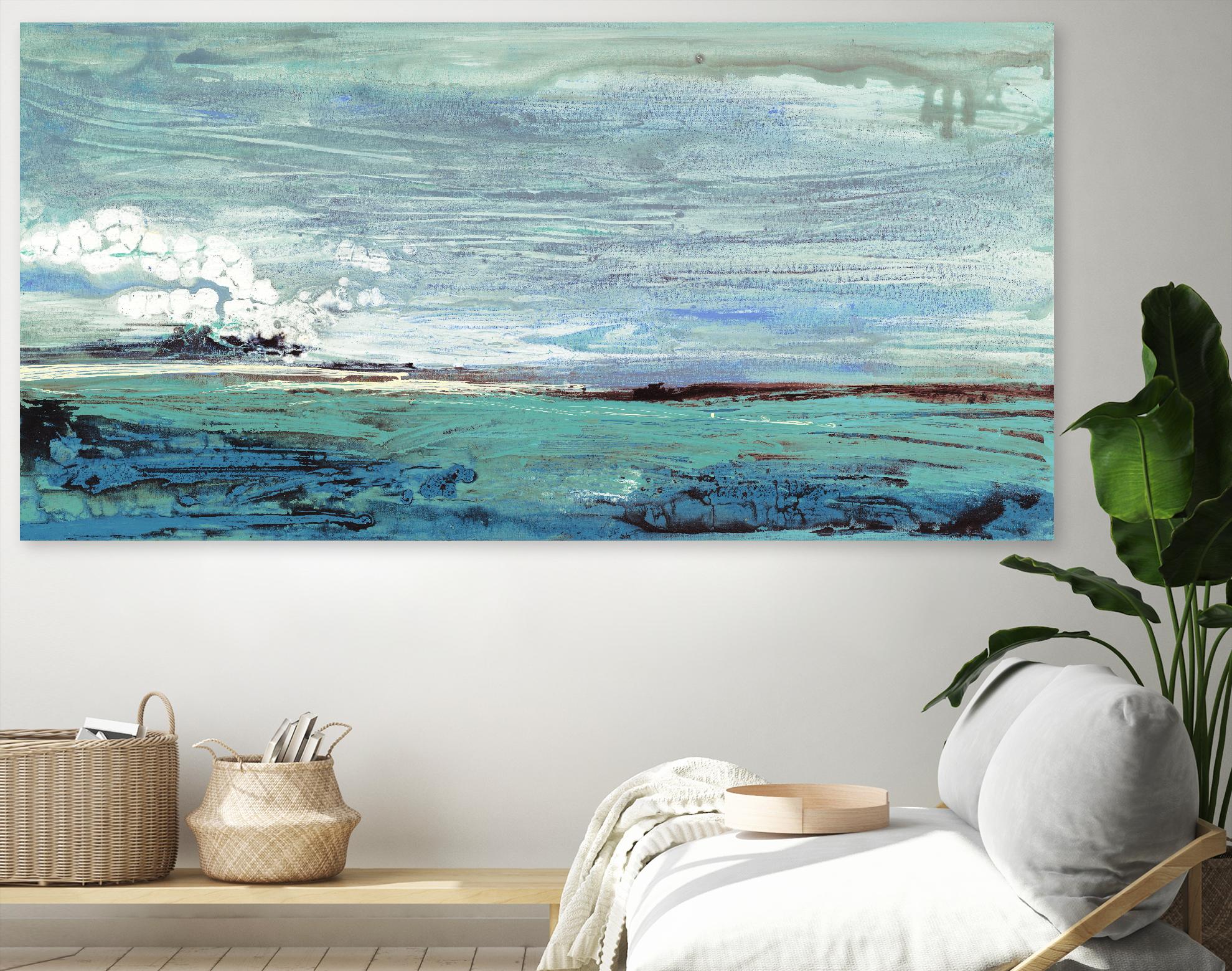 On the Horizon by Beth ten Hove on GIANT ART - turquoise abstract