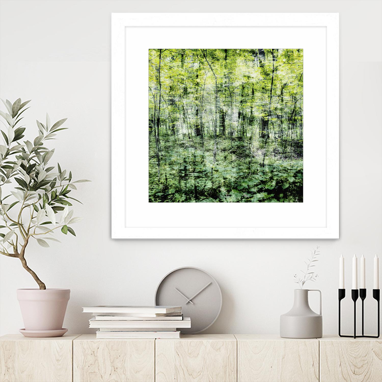 Linear Muse I by John Bingham on GIANT ART - green Trees