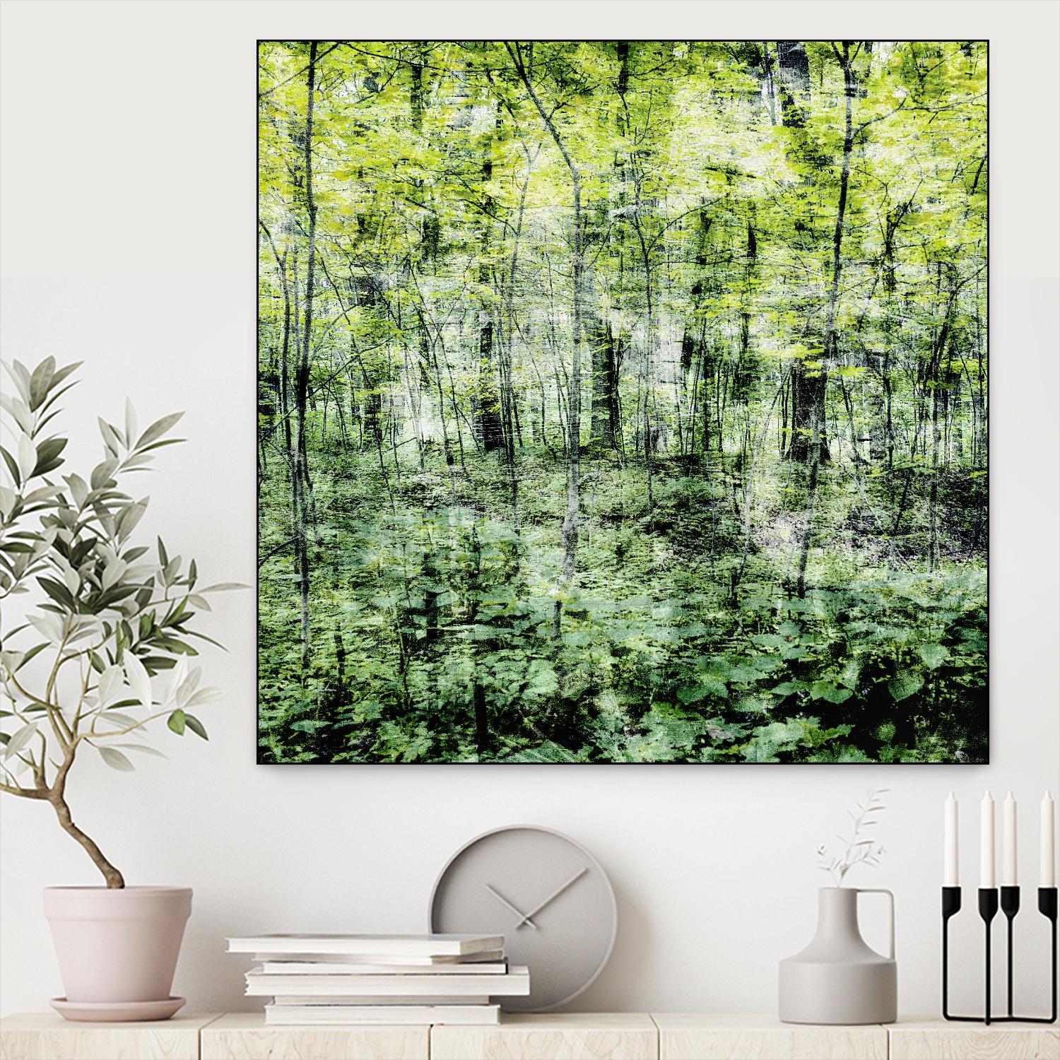 Linear Muse I by John Bingham on GIANT ART - green Trees