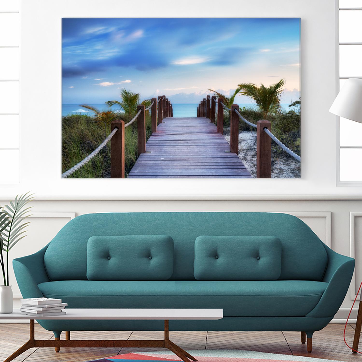Beach Boardwalk by Dennis Frates on GIANT ART - green sea scene