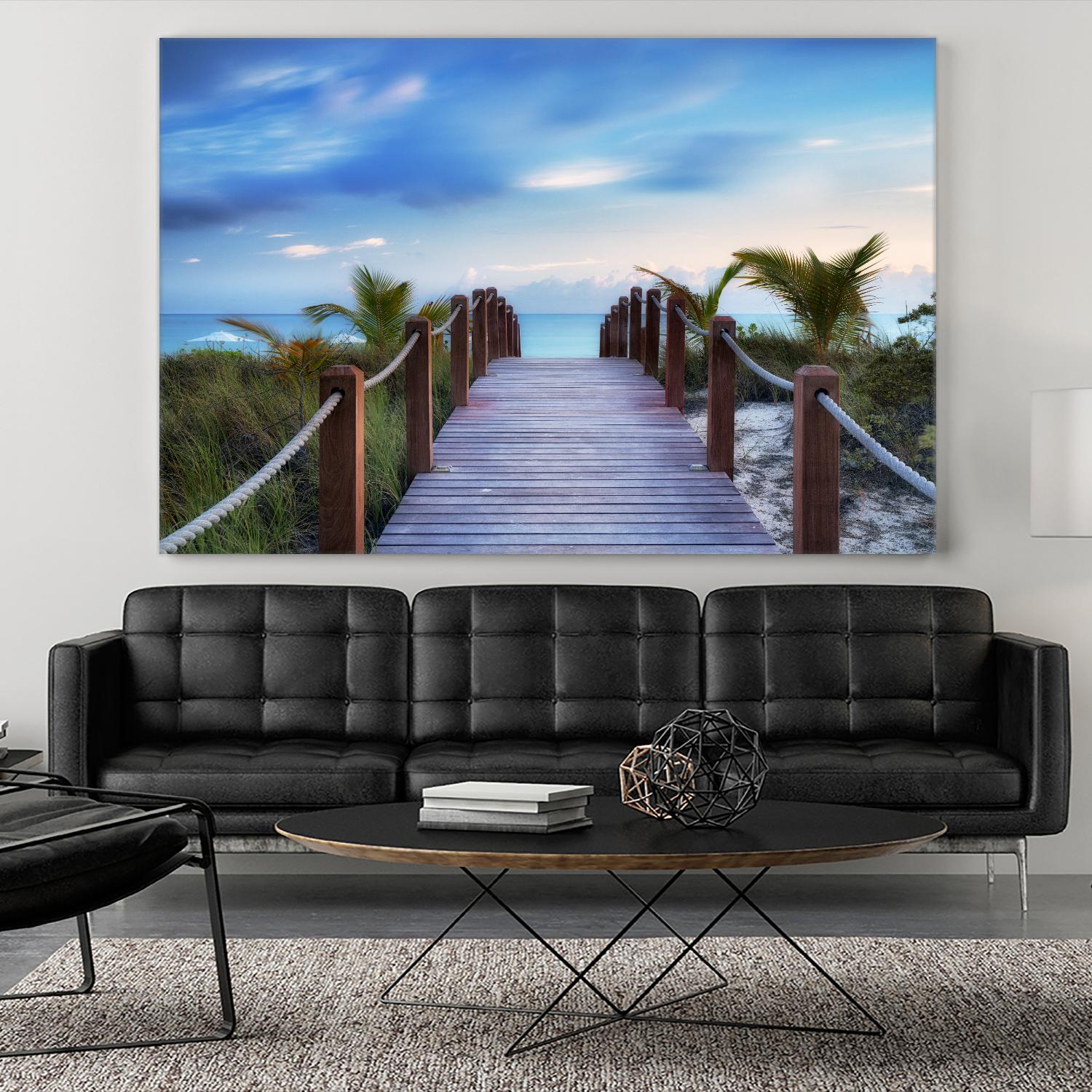 Beach Boardwalk by Dennis Frates on GIANT ART - green sea scene