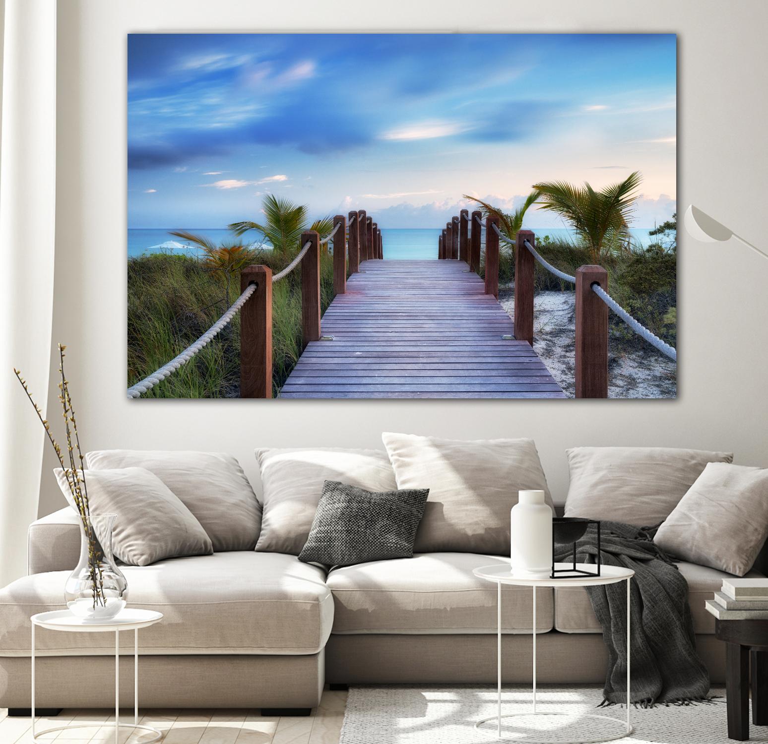 Beach Boardwalk by Dennis Frates on GIANT ART - green sea scene