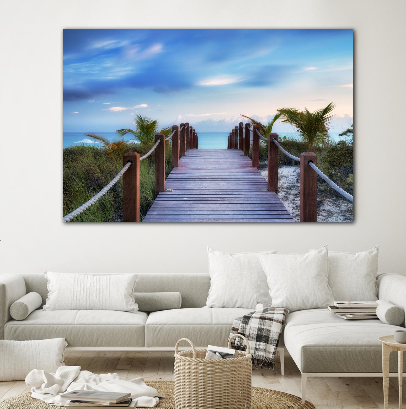 Beach Boardwalk by Dennis Frates on GIANT ART - green sea scene