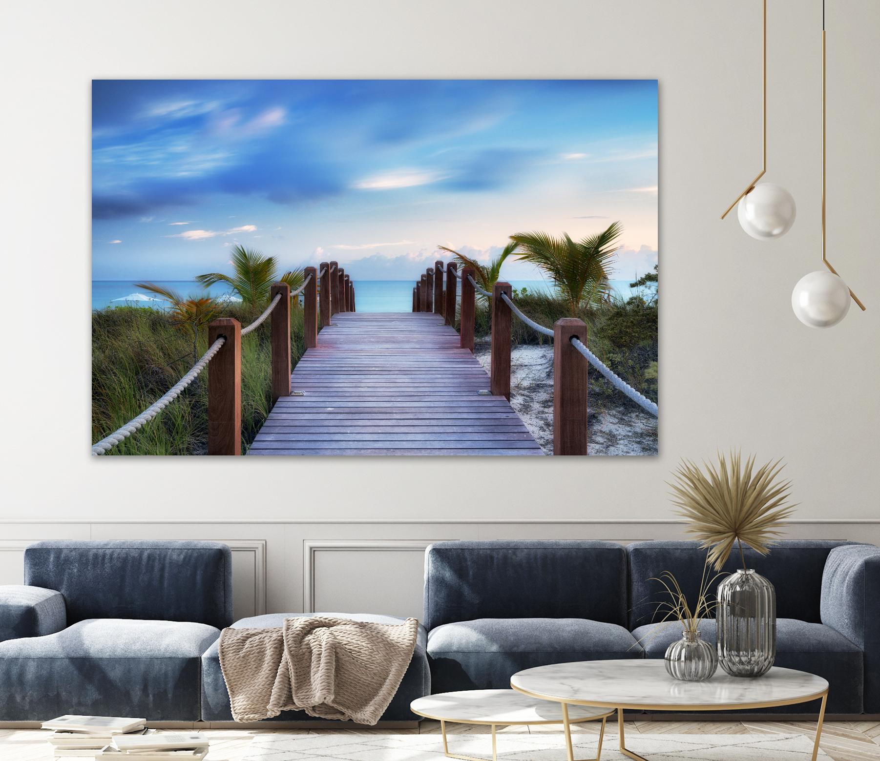Beach Boardwalk by Dennis Frates on GIANT ART - green sea scene