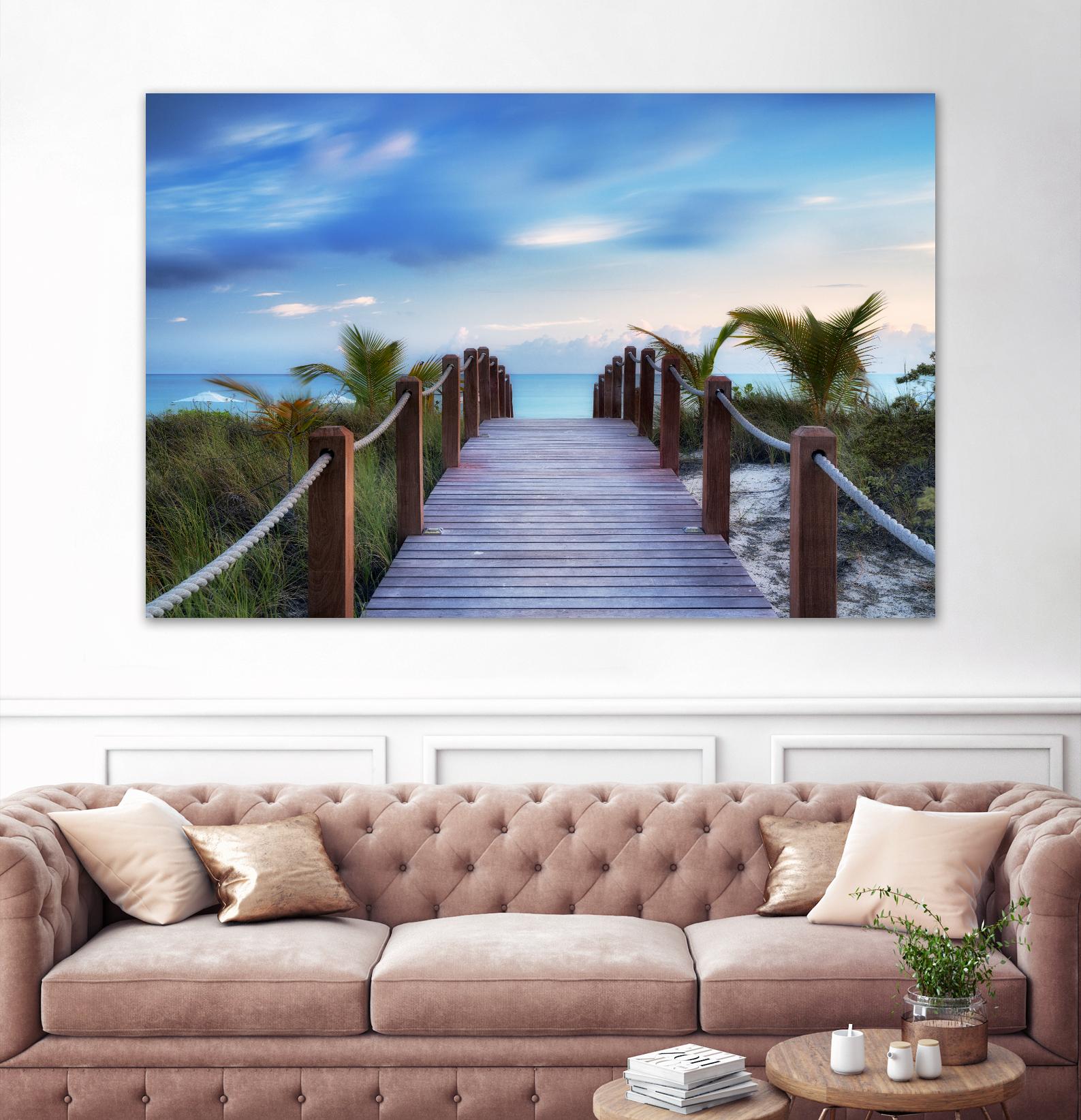 Beach Boardwalk by Dennis Frates on GIANT ART - green sea scene