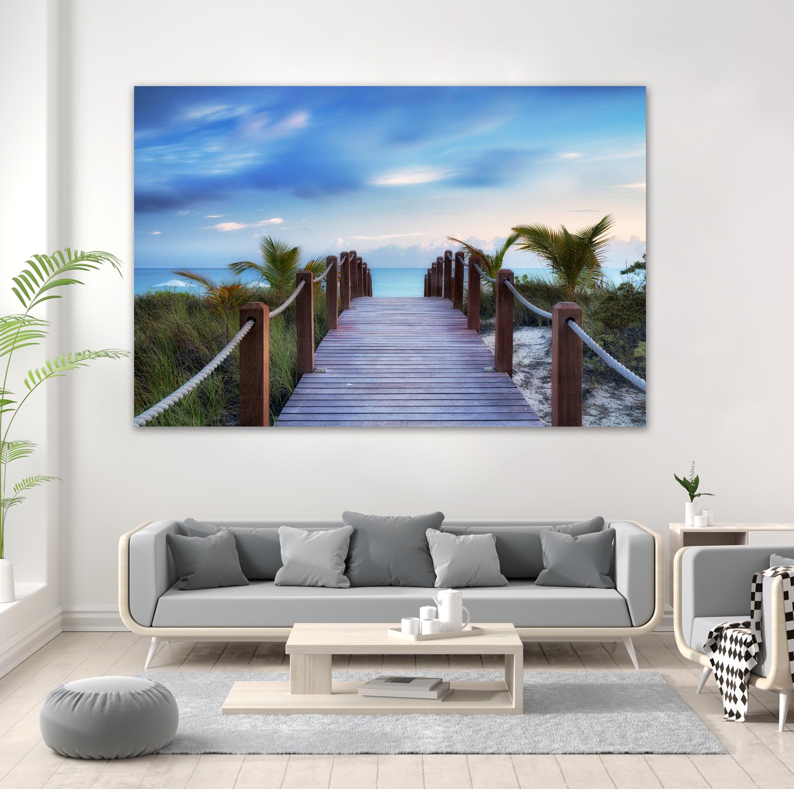 Beach Boardwalk by Dennis Frates on GIANT ART - green sea scene