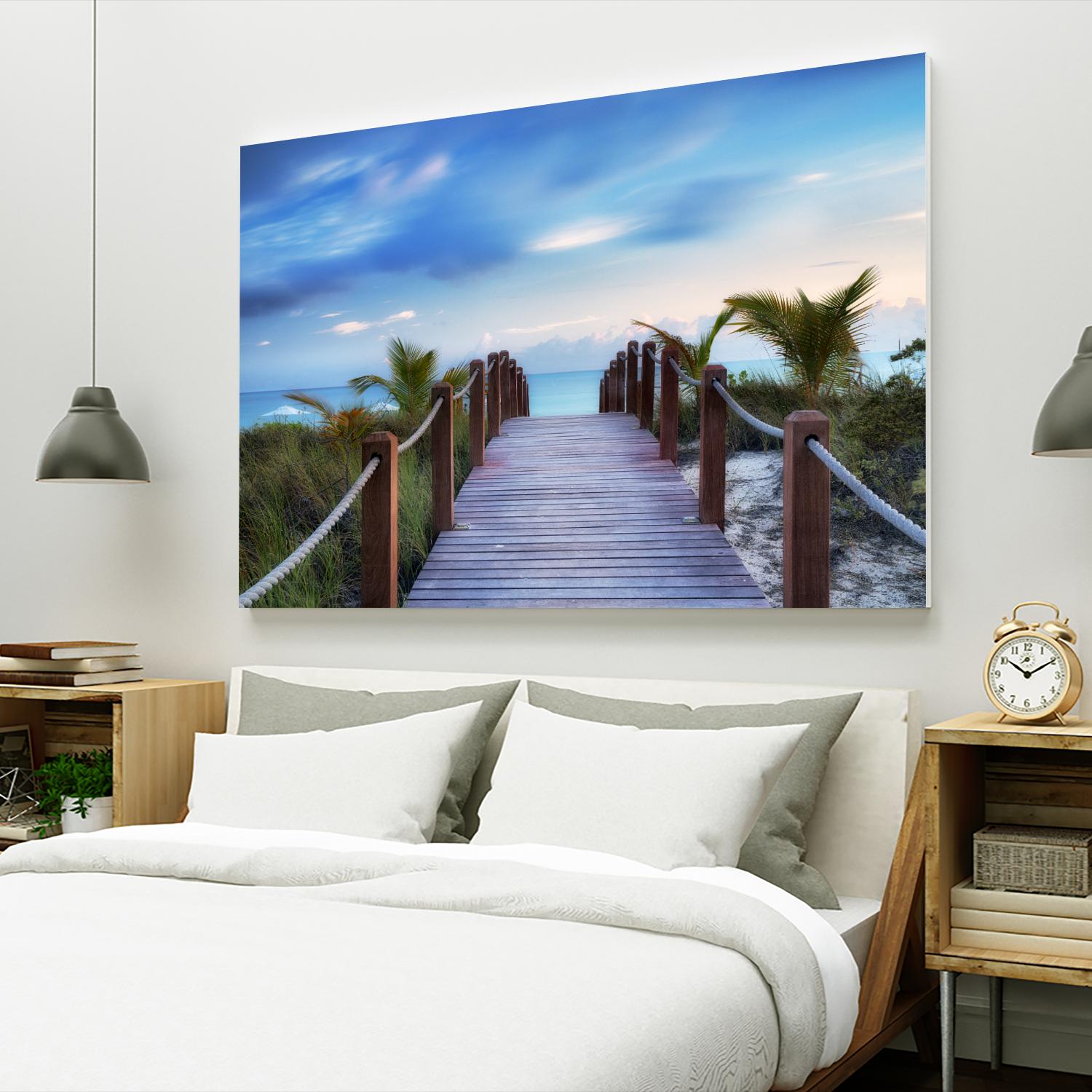 Beach Boardwalk by Dennis Frates on GIANT ART - green sea scene