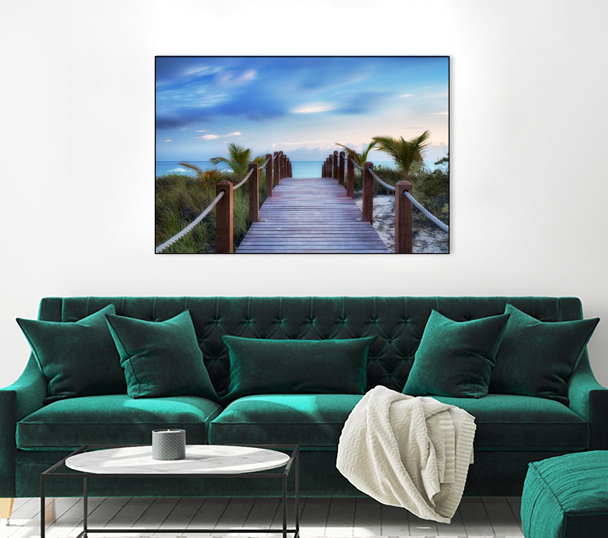Beach Boardwalk by Dennis Frates on GIANT ART - green sea scene
