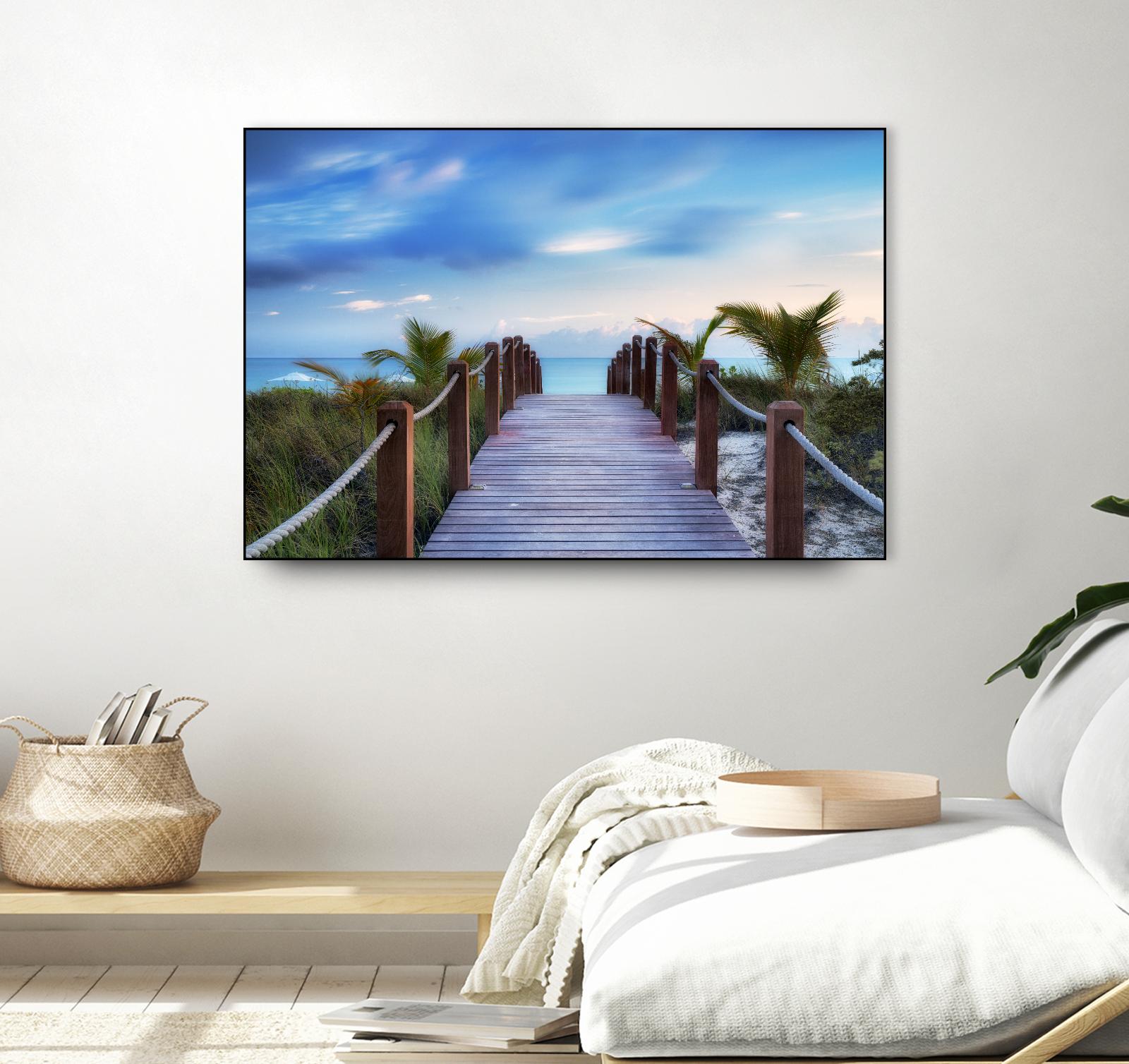 Beach Boardwalk by Dennis Frates on GIANT ART - green sea scene
