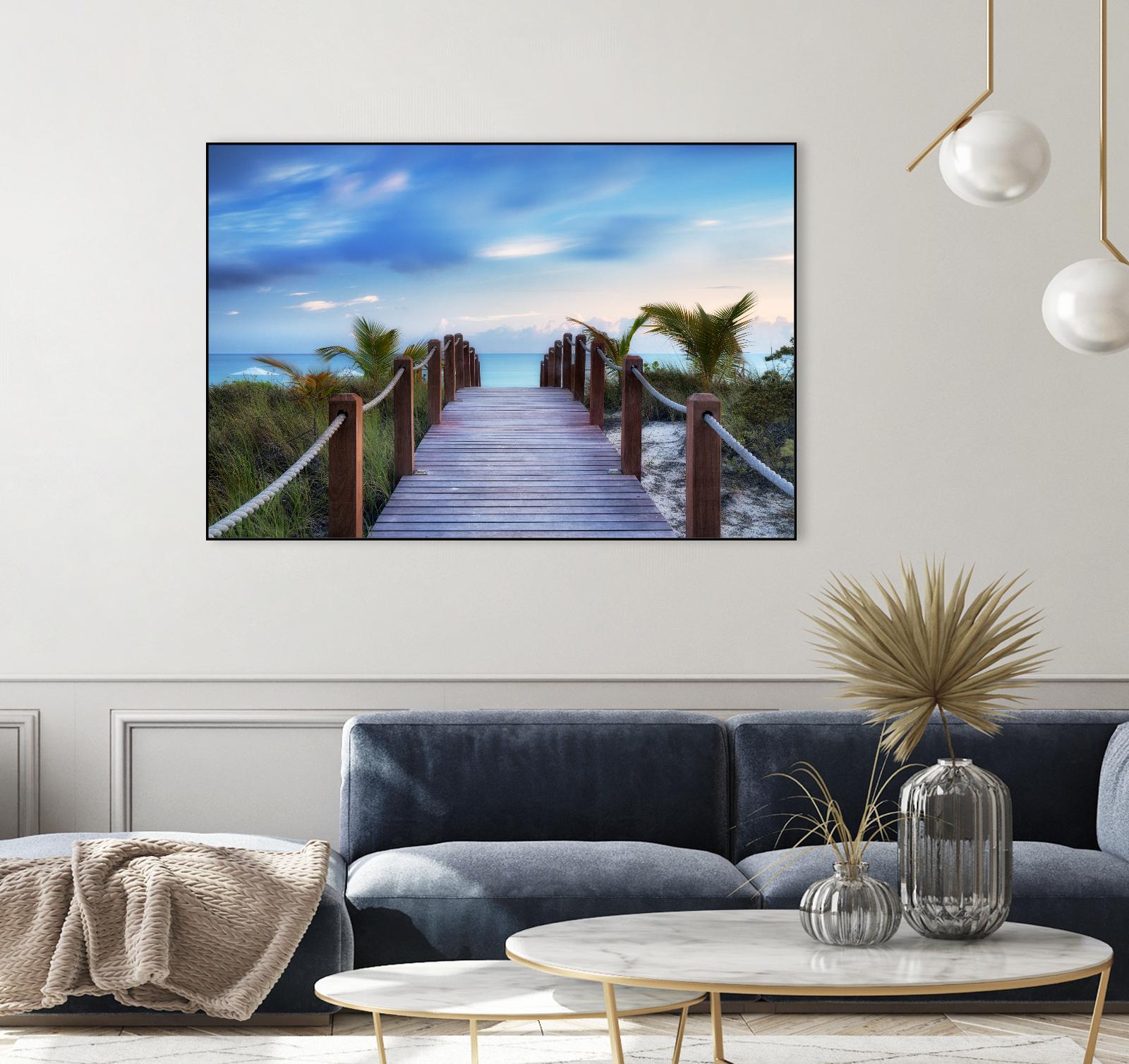 Beach Boardwalk by Dennis Frates on GIANT ART - green sea scene