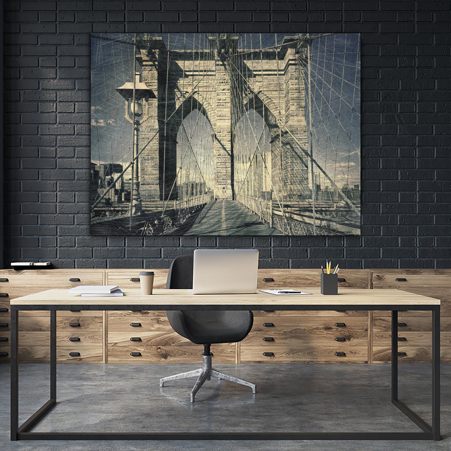 Brooklyn Antique by Daniel Stein on GIANT ART - yellow city scene