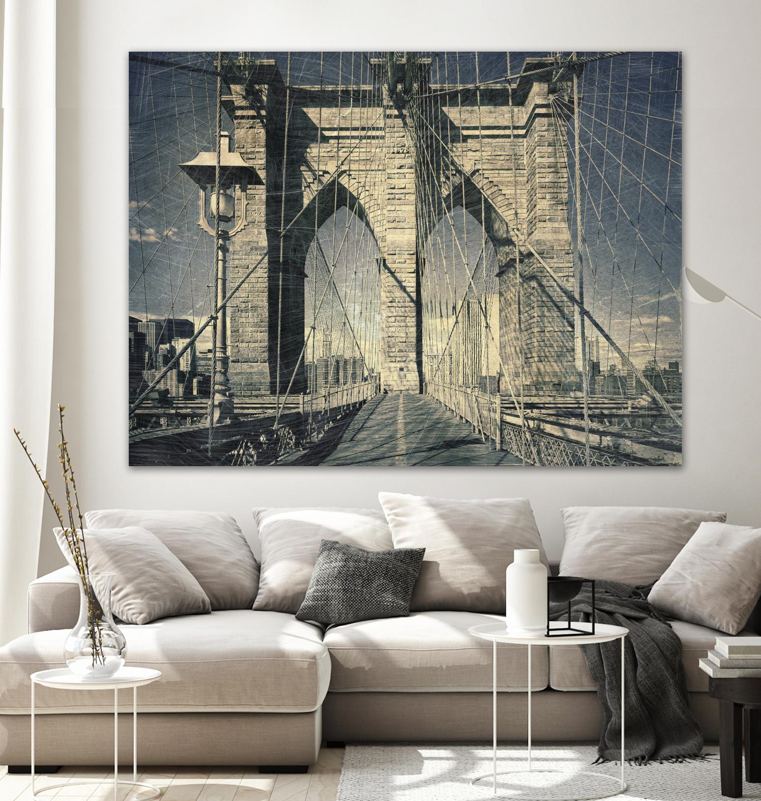 Brooklyn Antique by Daniel Stein on GIANT ART - yellow city scene