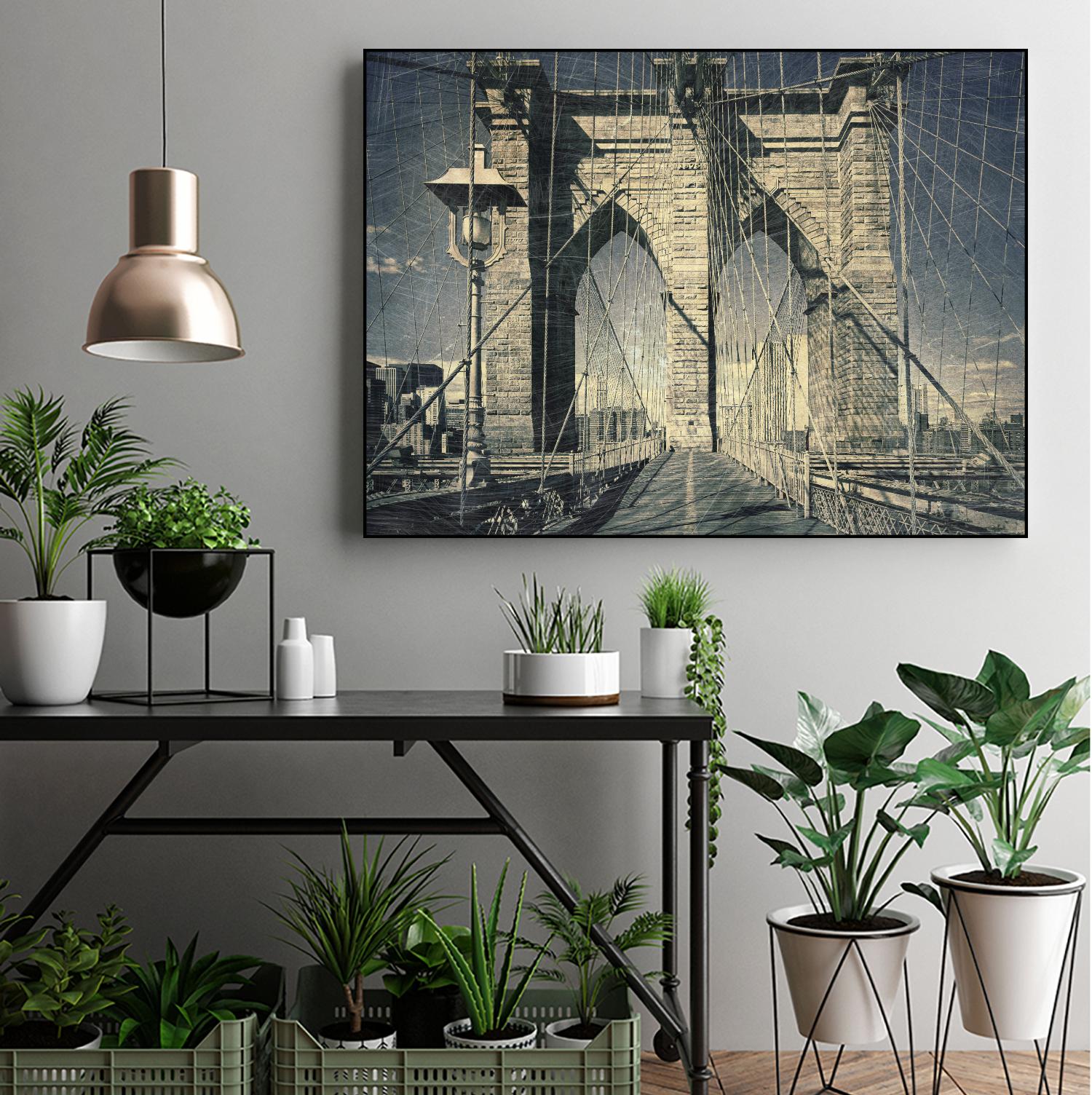 Brooklyn Antique by Daniel Stein on GIANT ART - yellow city scene
