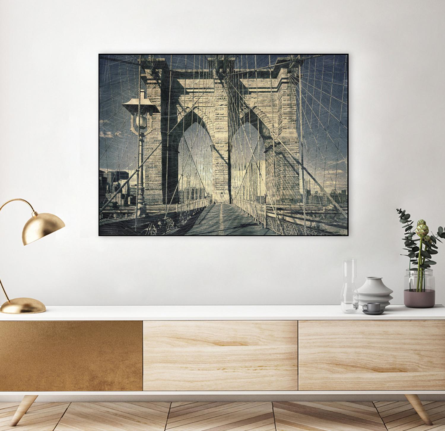 Brooklyn Antique by Daniel Stein on GIANT ART - yellow city scene