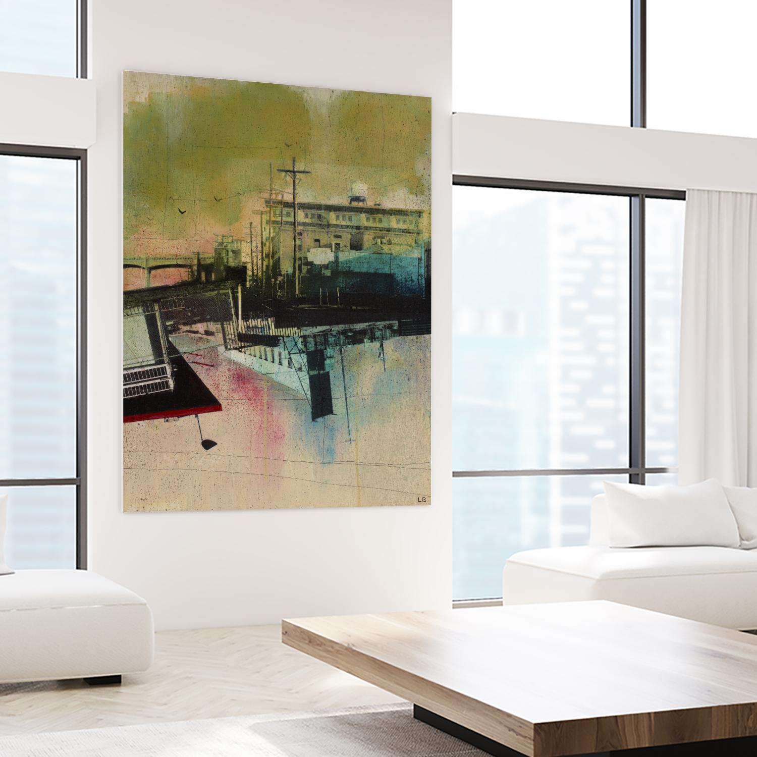 Convergence by Elisabeth Brizzi on GIANT ART - pink city scene