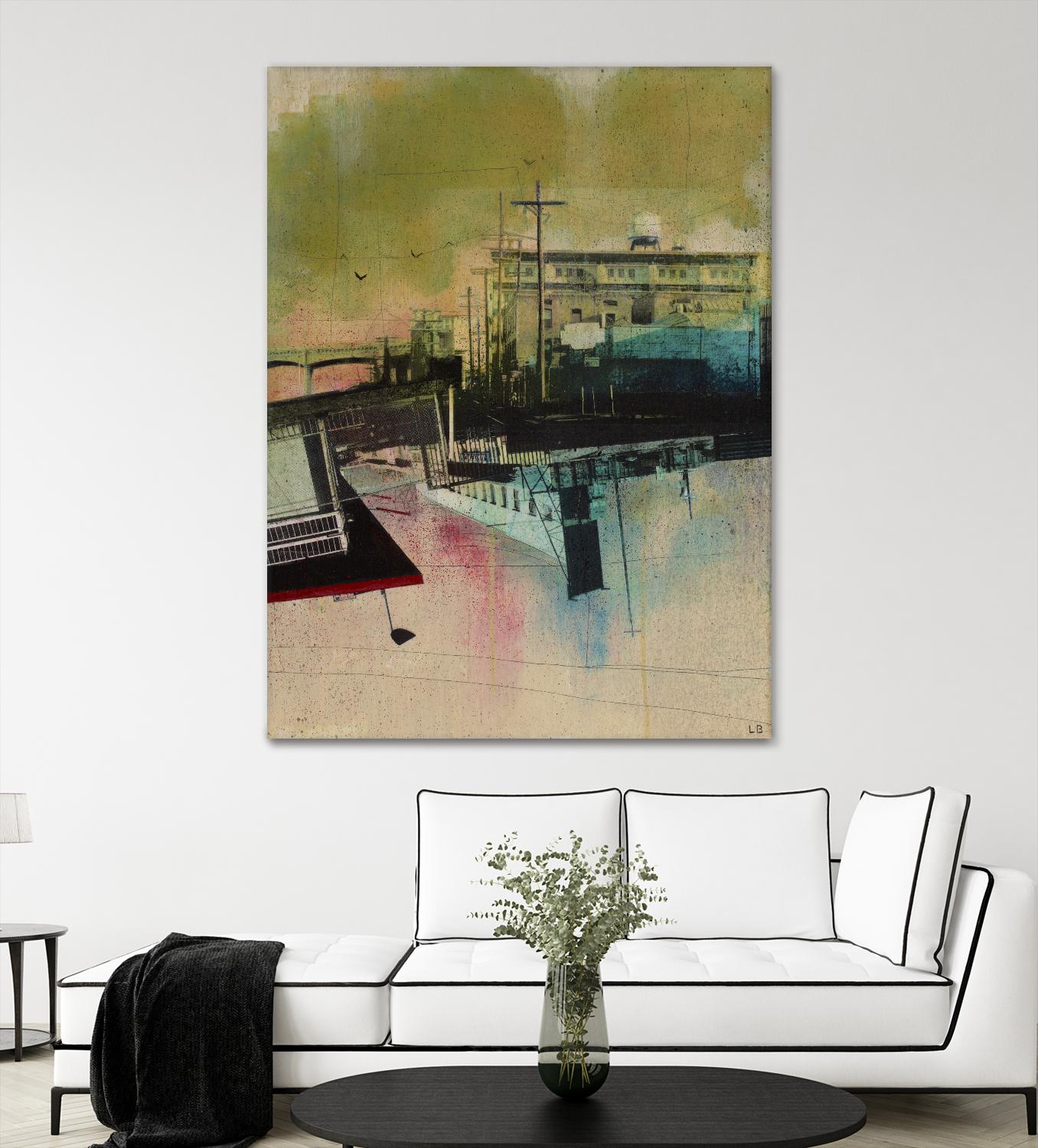 Convergence by Elisabeth Brizzi on GIANT ART - pink city scene