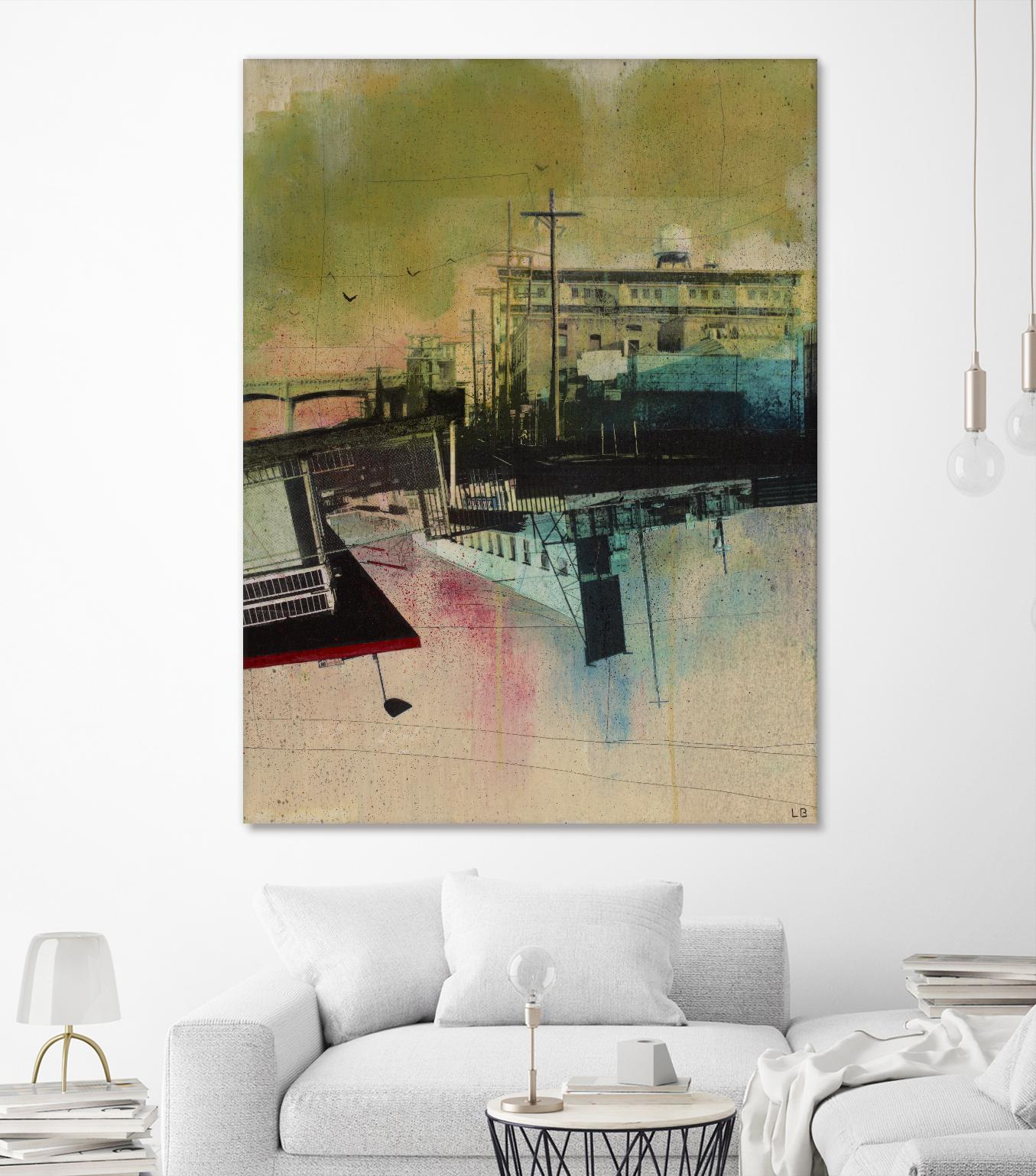 Convergence by Elisabeth Brizzi on GIANT ART - pink city scene